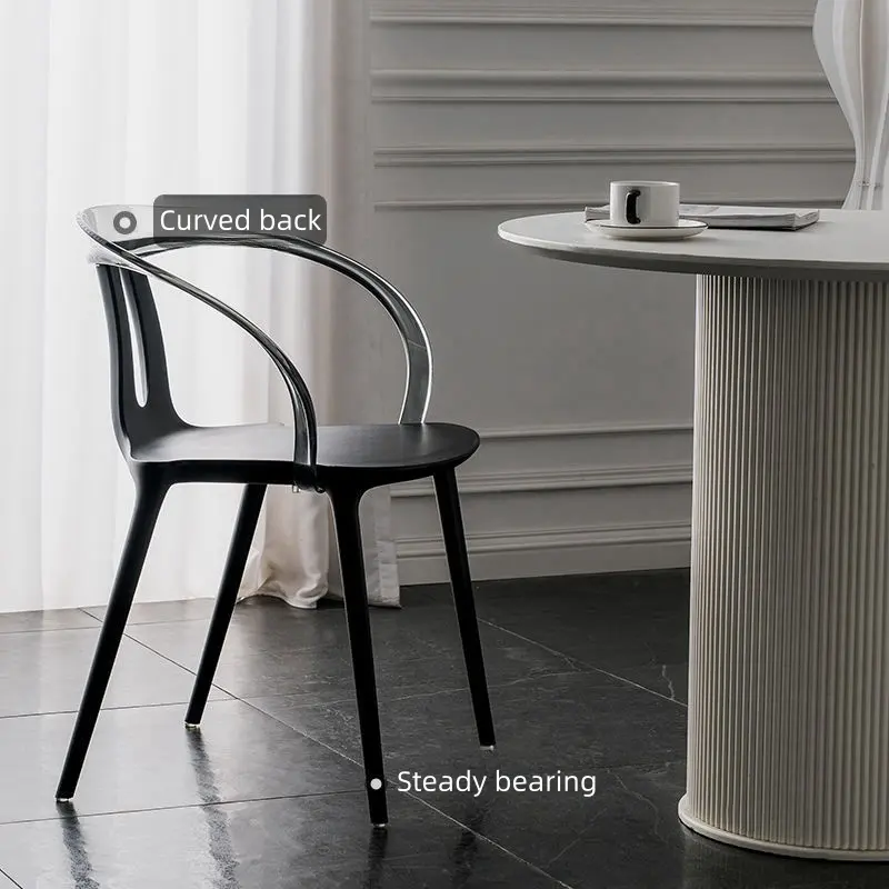 Oslo Molded Plastic Armless Chair - Black