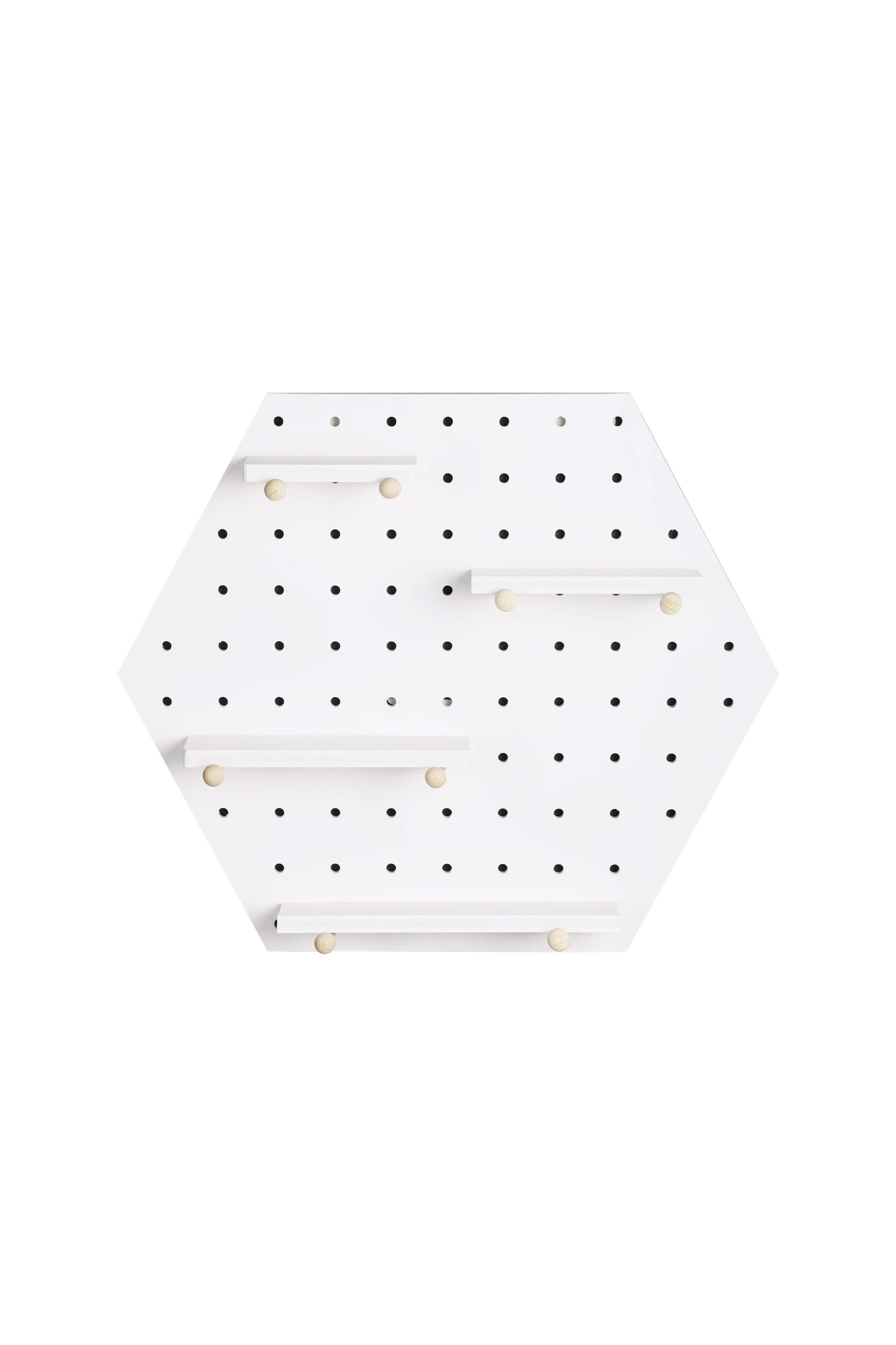 Urbancart Multipurpose Hexagonal Shelf/Decorative Storage Rack Wall Shelf (Number of Shelves - 4, White)