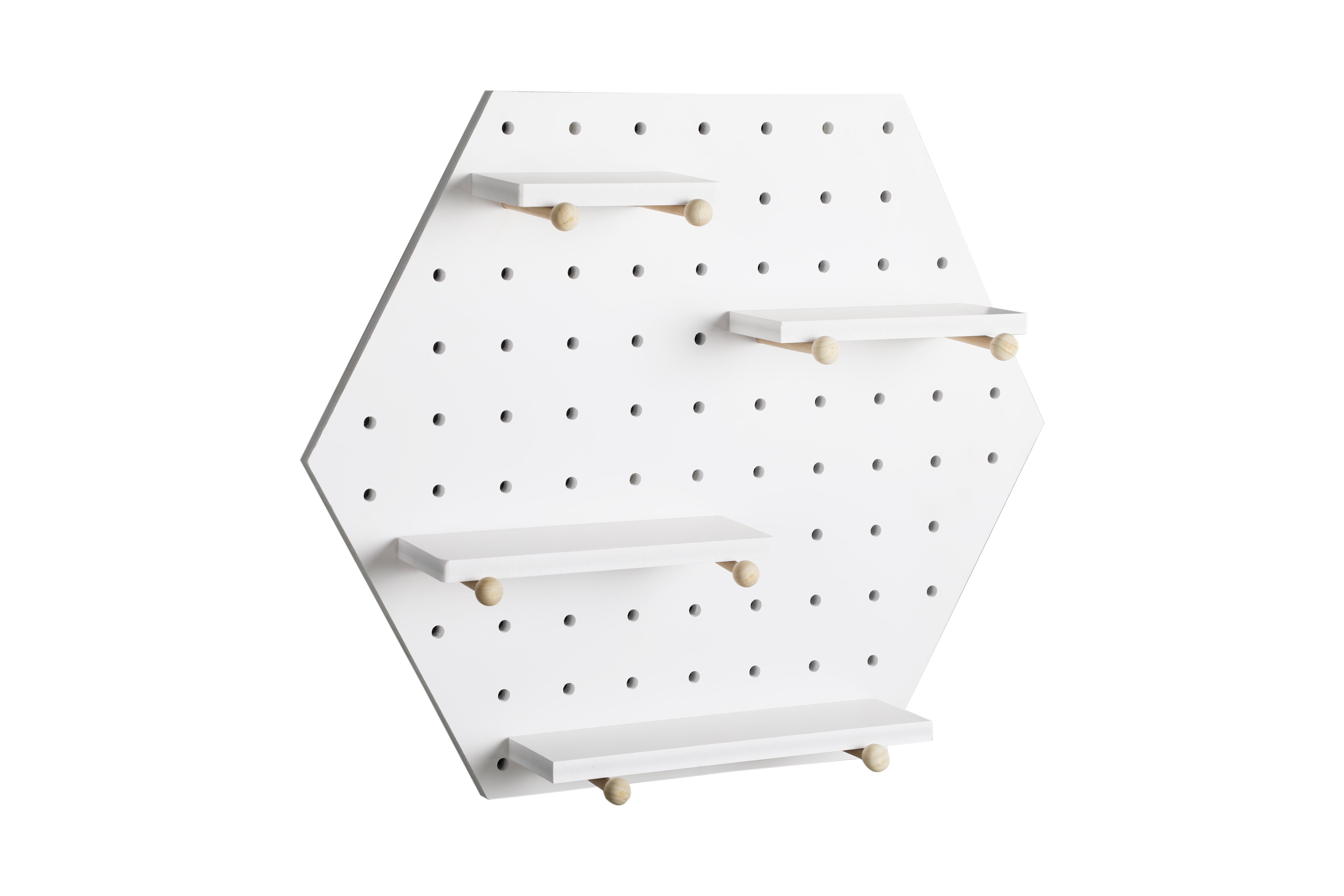 Urbancart Multipurpose Hexagonal Shelf/Decorative Storage Rack Wall Shelf  (Number of Shelves - 4, White)