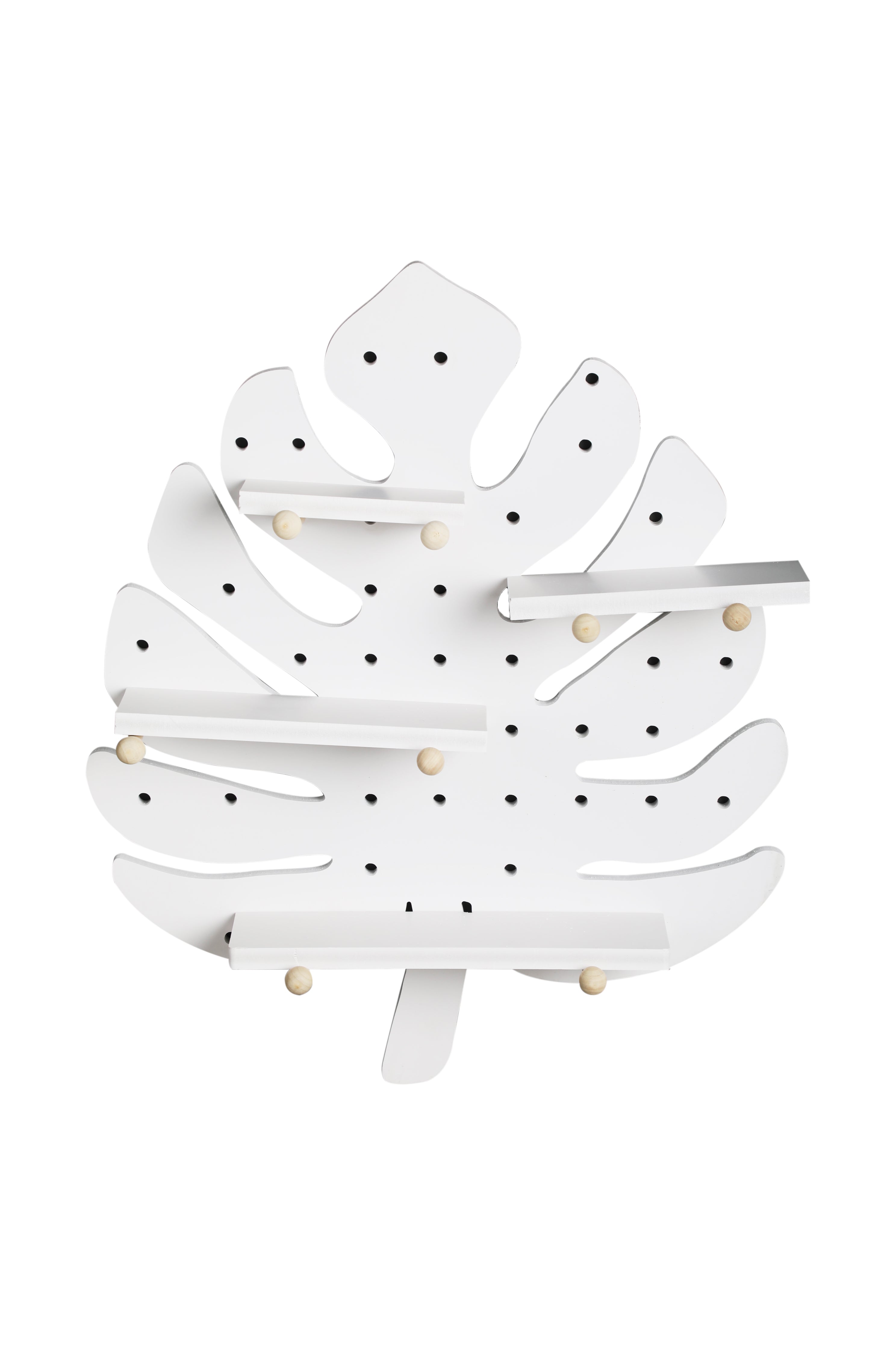 Urbancart Multipurpose Leaf-Shaped Floating Wall Shelve/Storage Display Wall Shelf (Number of Shelves - 4, White)