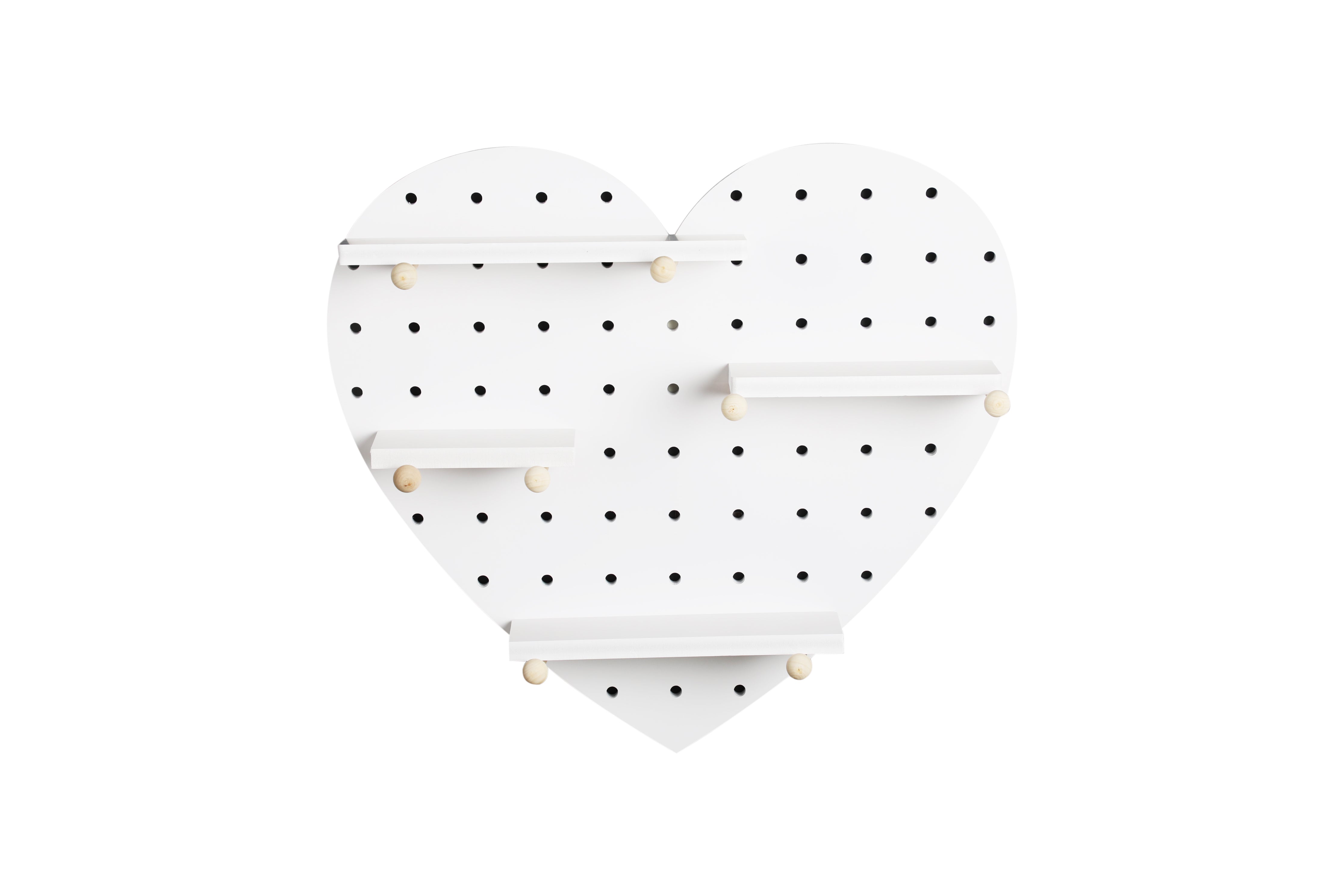 Urbancart Multipurpose Heart-Shaped Floating Wall Shelve/Display Wall Shelf (Number of Shelves - 4, White)