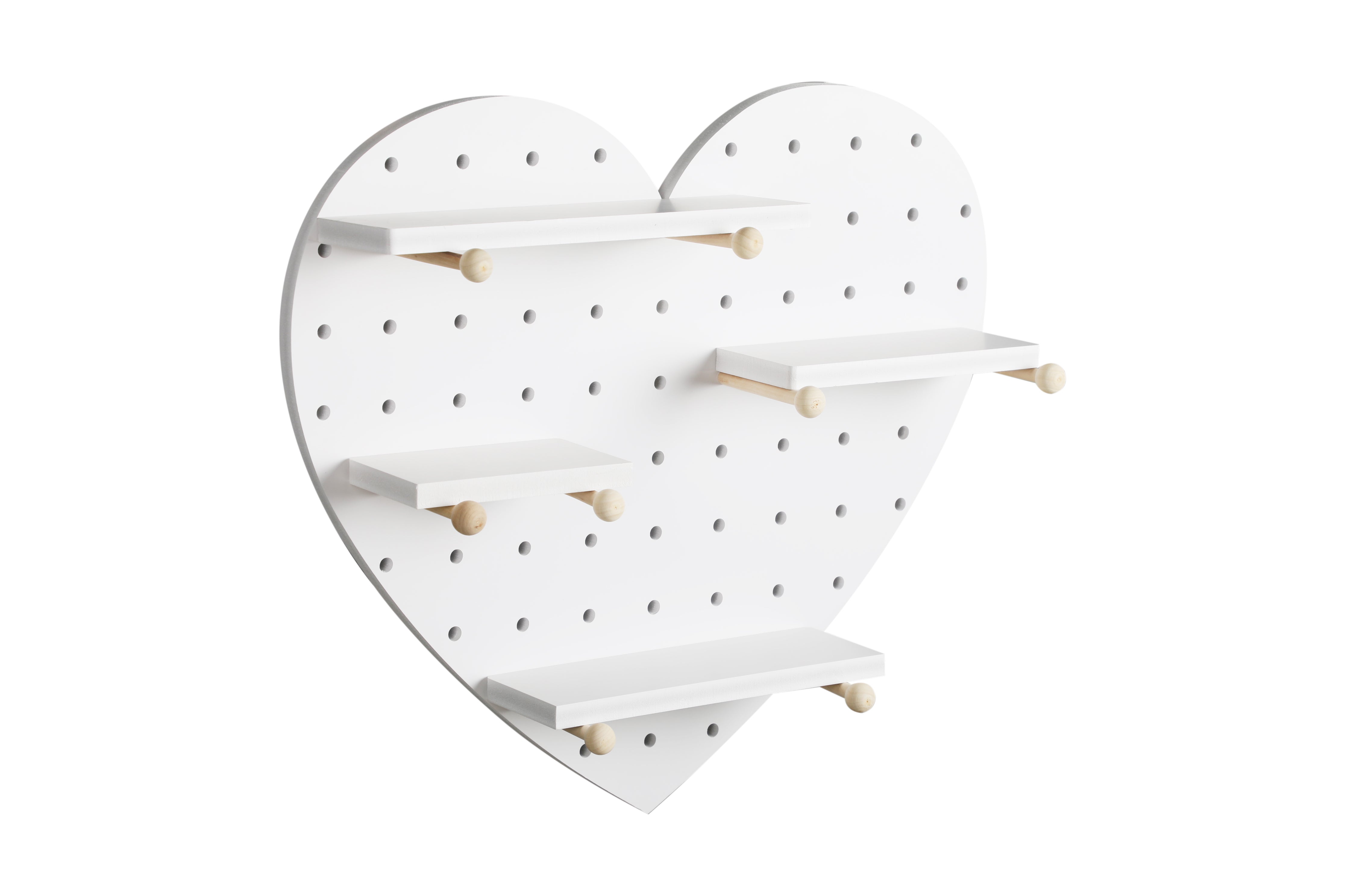 Urbancart Multipurpose Heart-Shaped Floating Wall Shelve/Display Wall Shelf  (Number of Shelves - 4, White)