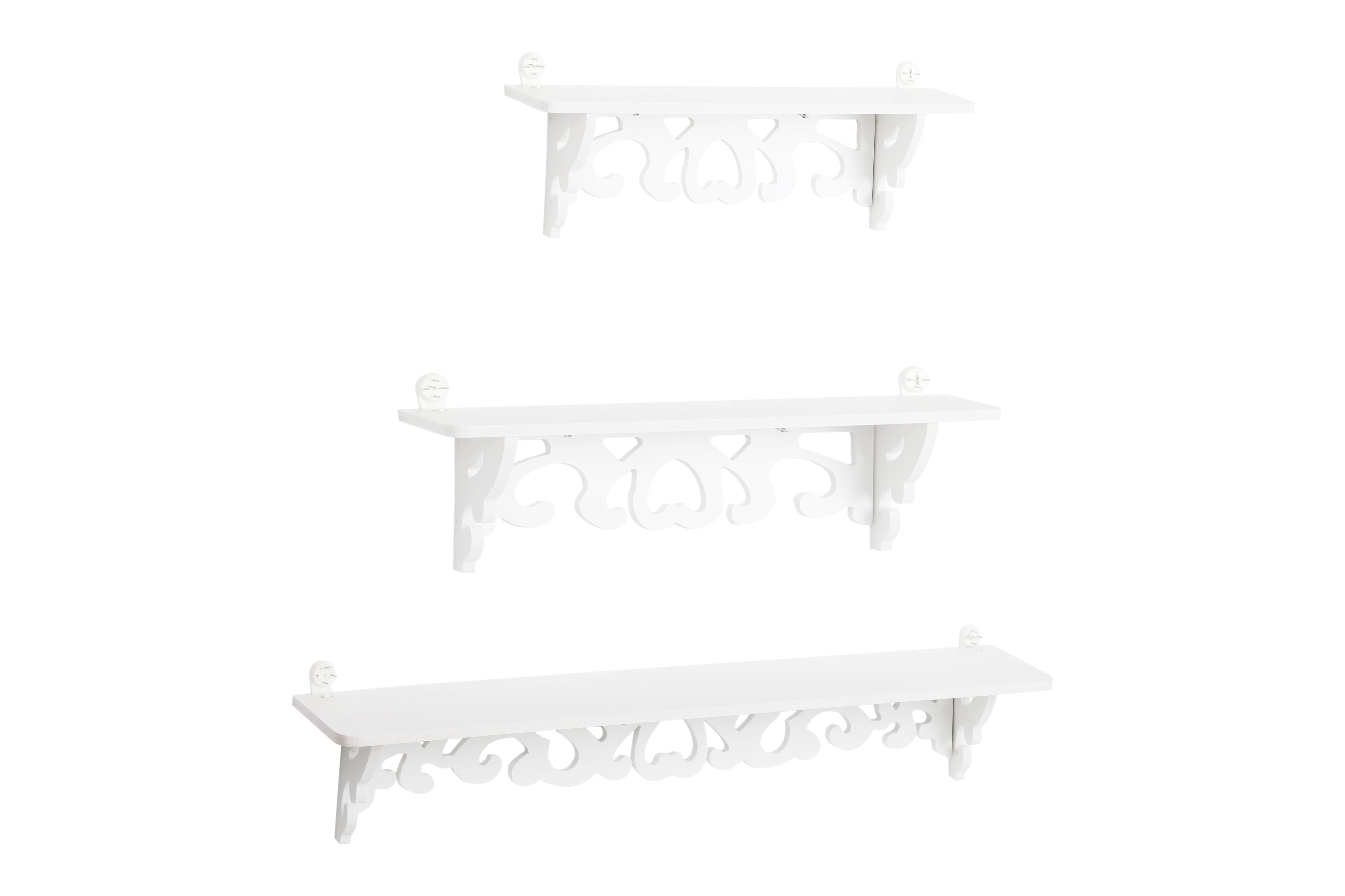 Urbancart Wall Mounted Decorative Wall Shelf (Number of Shelves - 3, White)