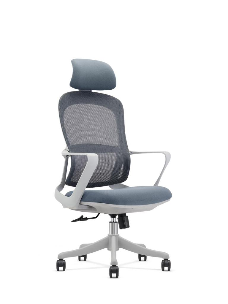 Santiago Executive Mesh High Back Office Chair with Chrome Base - Grey