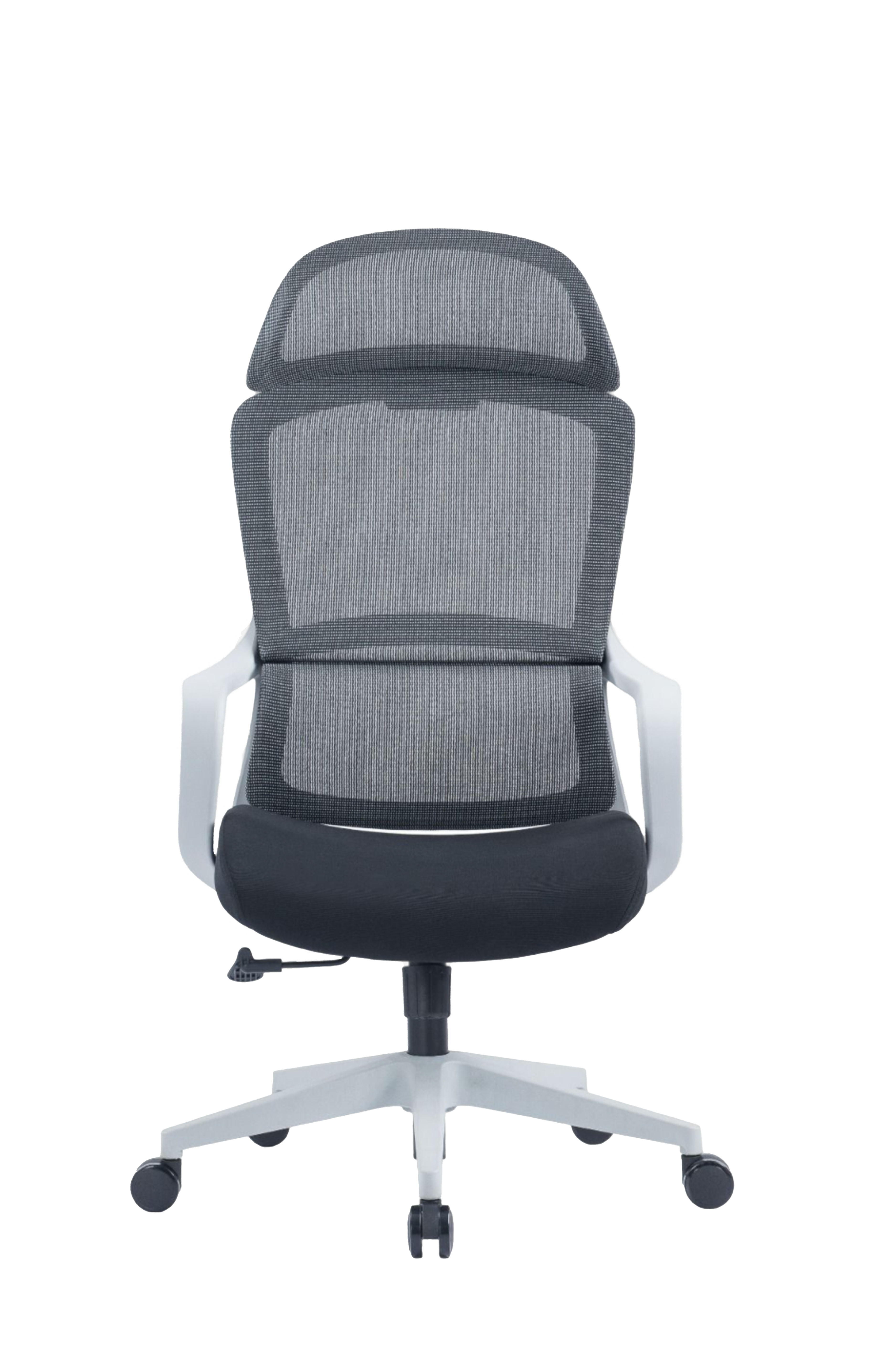 Leo High Back Ergonomic Office Chair With Cushion Seat And Nylon Base - Grey