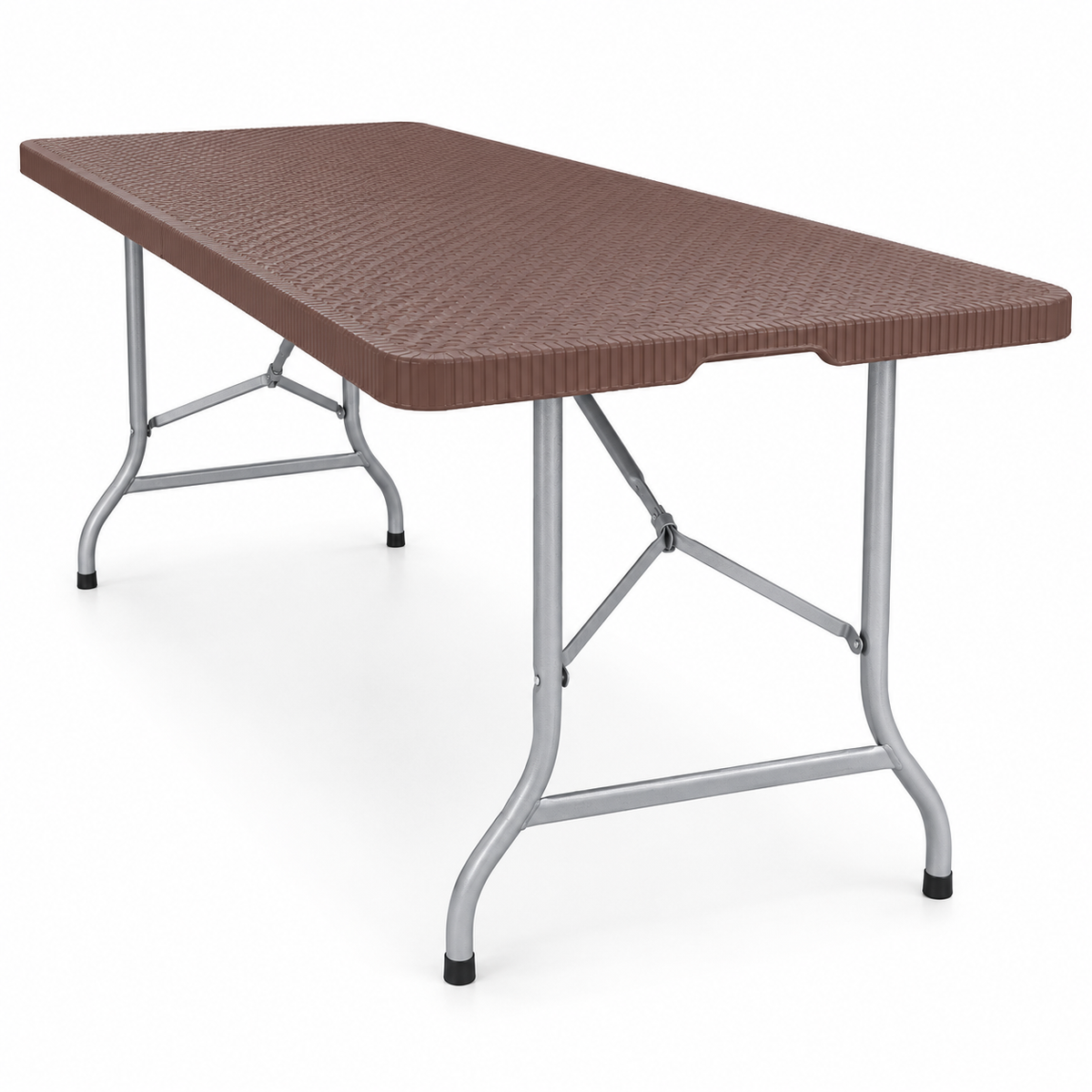 1.8 Meter Portable Folding HDPE Outdoor Picnic Garden Table - Brown