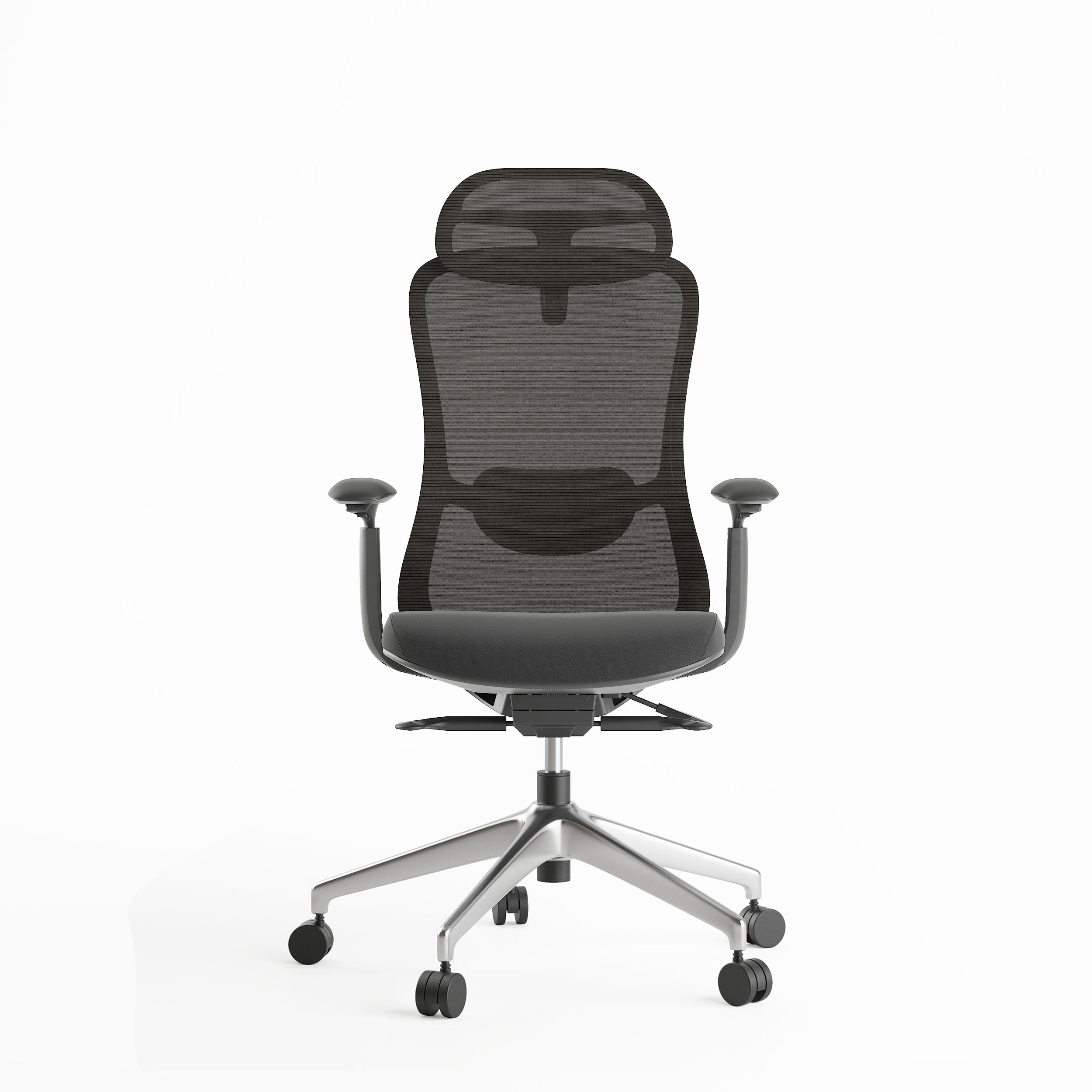Marvel High Back Ergonomic Office Chair With Cushion Seat, 4D Armrest And Aluminum Base with Nylon Castors