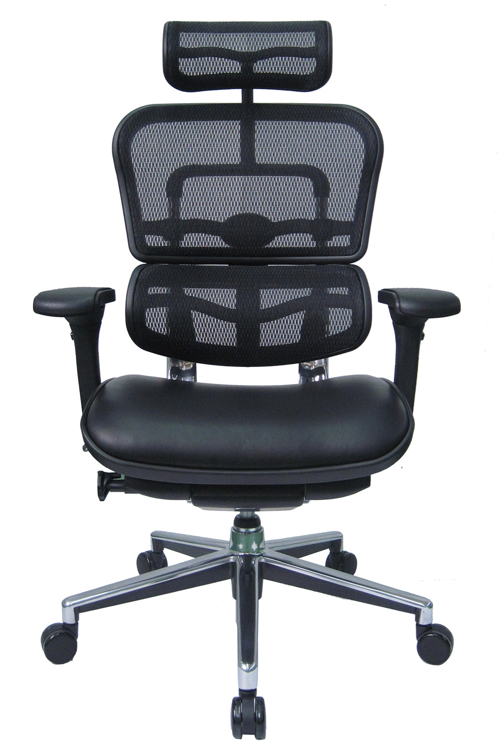 Maxwell Premium Executive Office High Back chair Leather Seat with 5D Armrest and Aluminum Base - Black