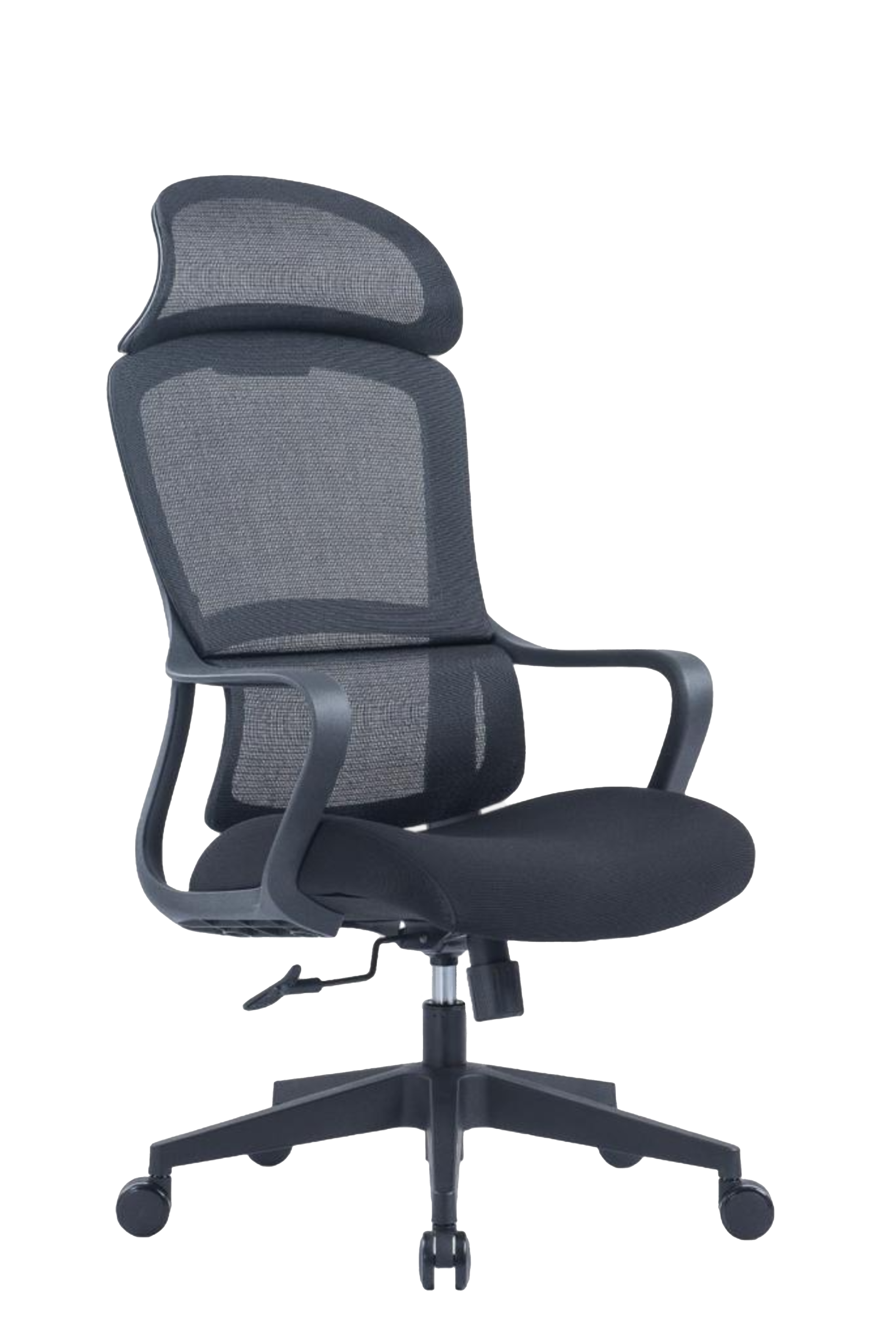 Leo High Back Ergonomic Office Chair With Cushion Seat And Nylon Base - Black