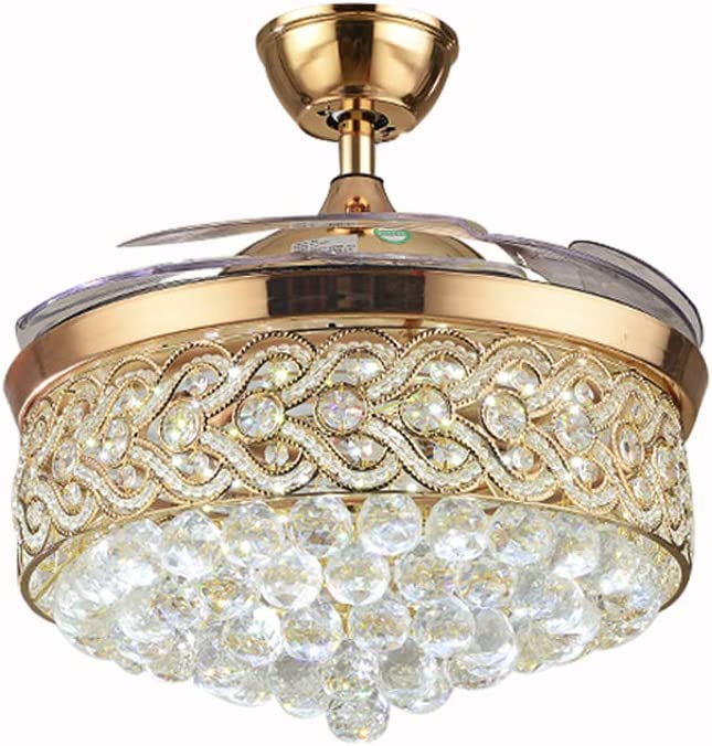 Chandelier Ceiling Fan with LED Light and 4 Acrylic Blades - 42 Inch