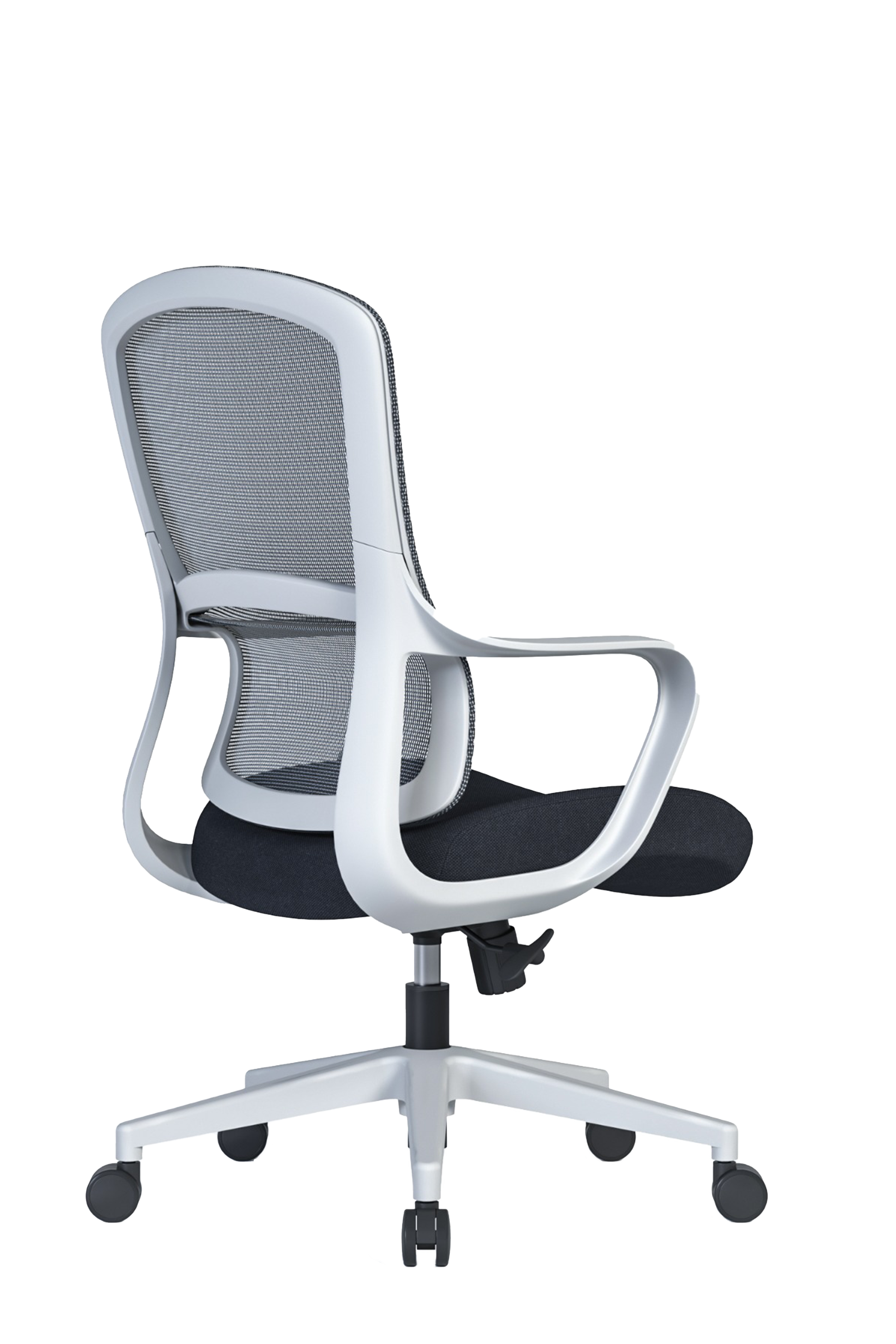 Leo Mid Back Ergonomic Office Chair With Cushion Seat And Nylon Base - Grey