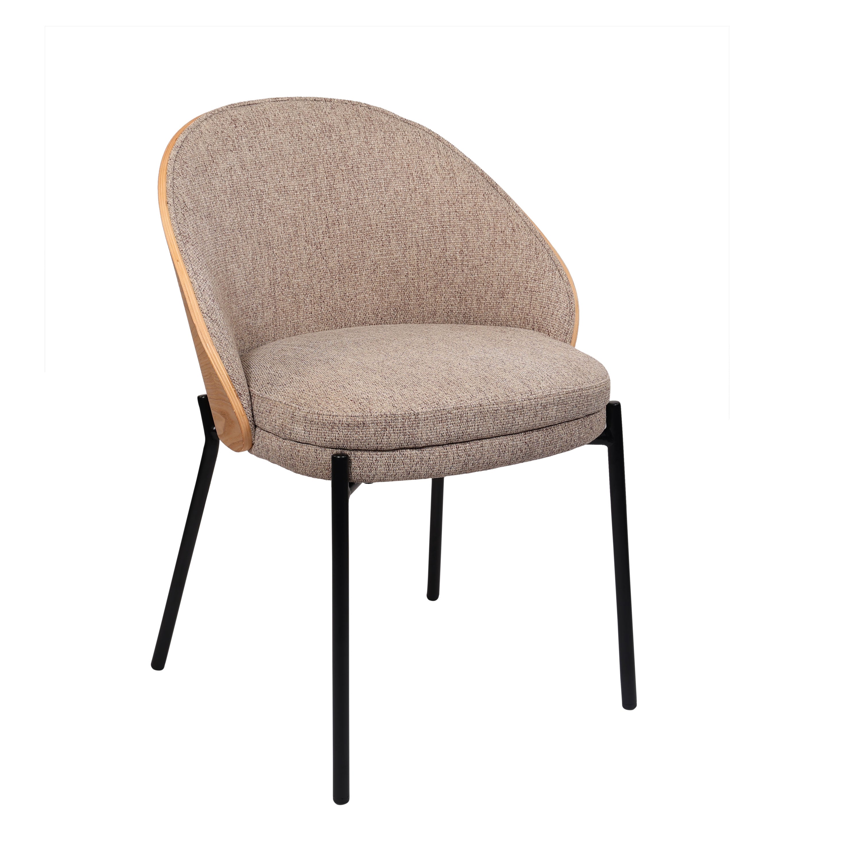 Hanoi Modern Fabric Upholstered Chair With Metal Legs - Beige