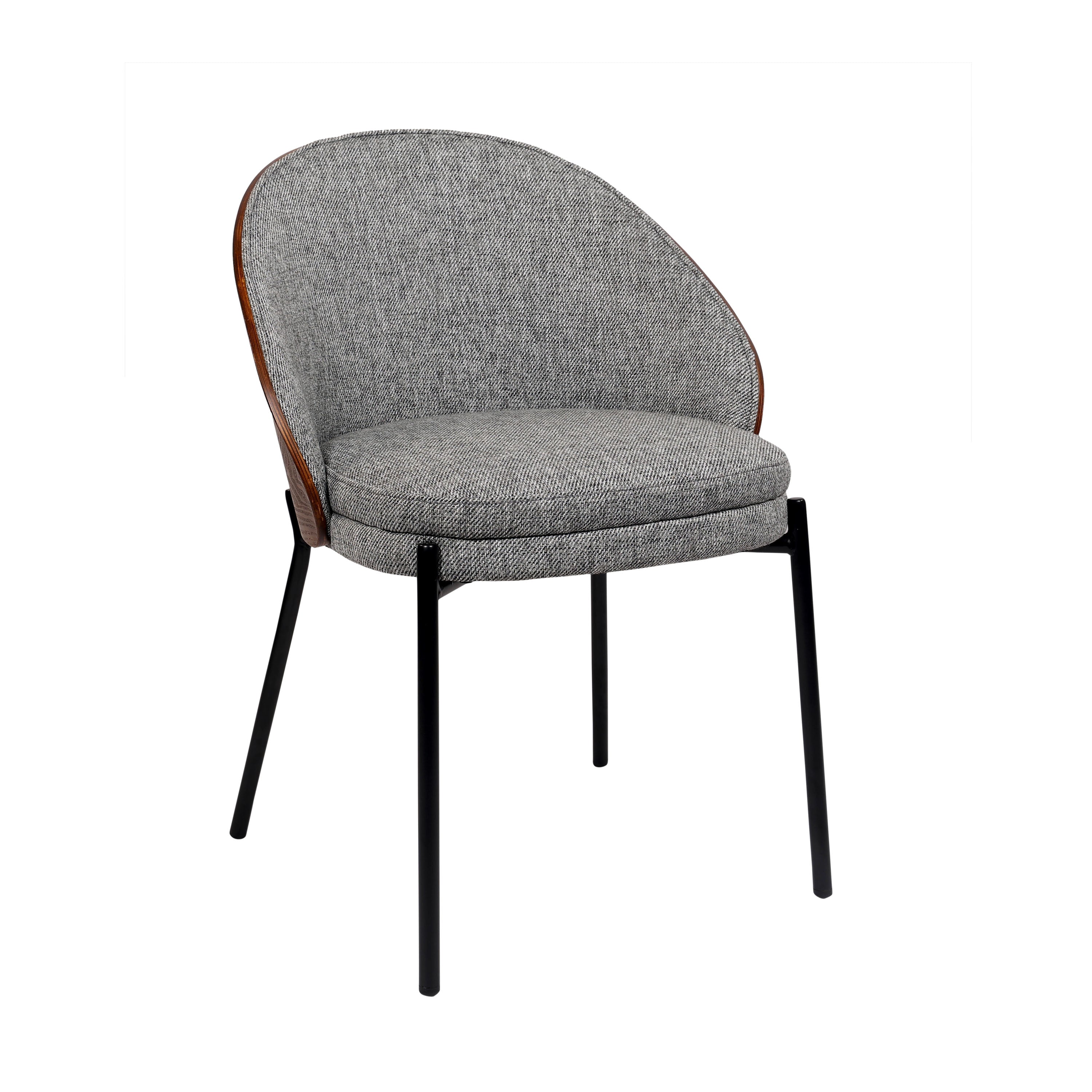 Hanoi Modern Fabric Upholstered Chair With Metal Legs - Grey