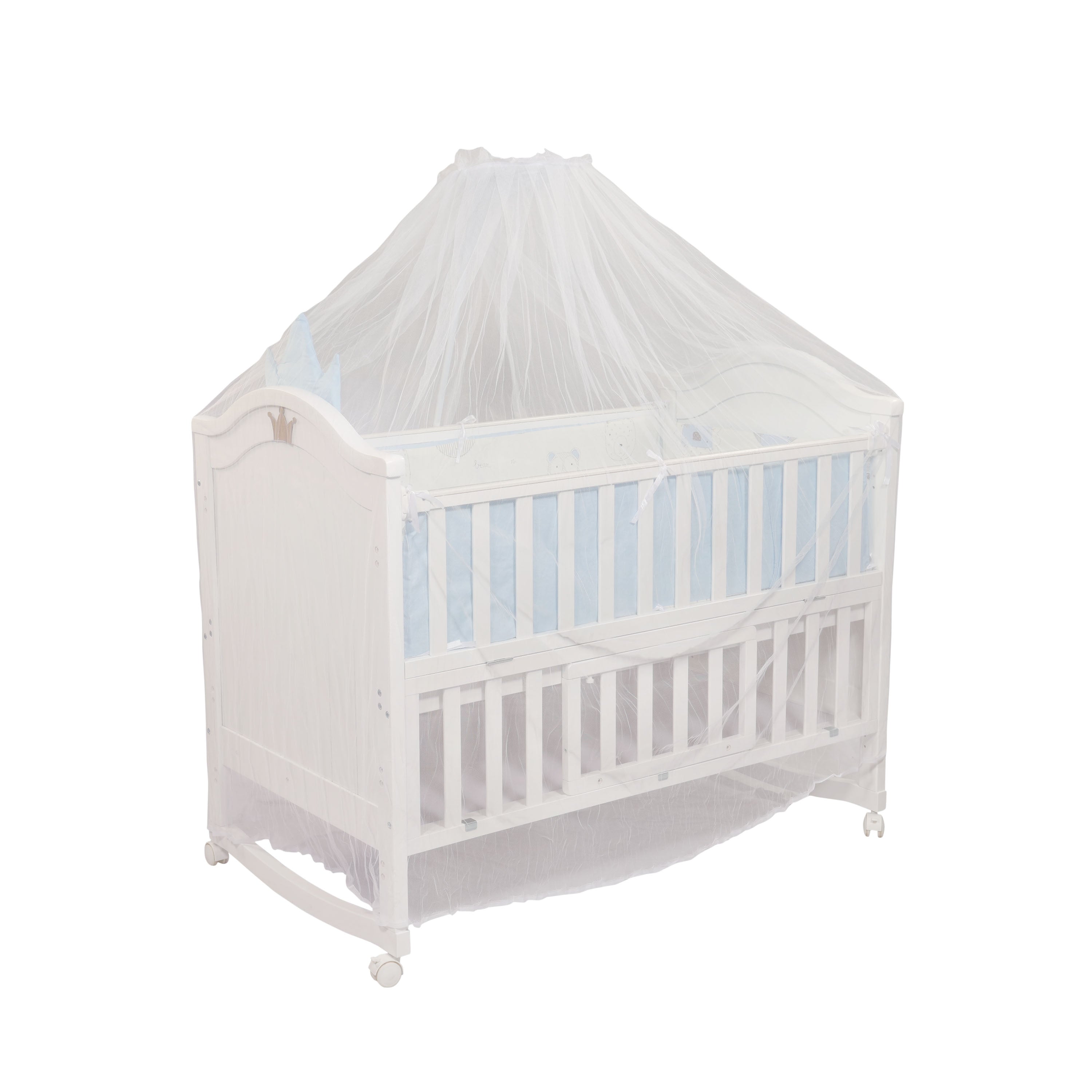 Emma Pine Wood Crib/Cot for Baby's Joy - White