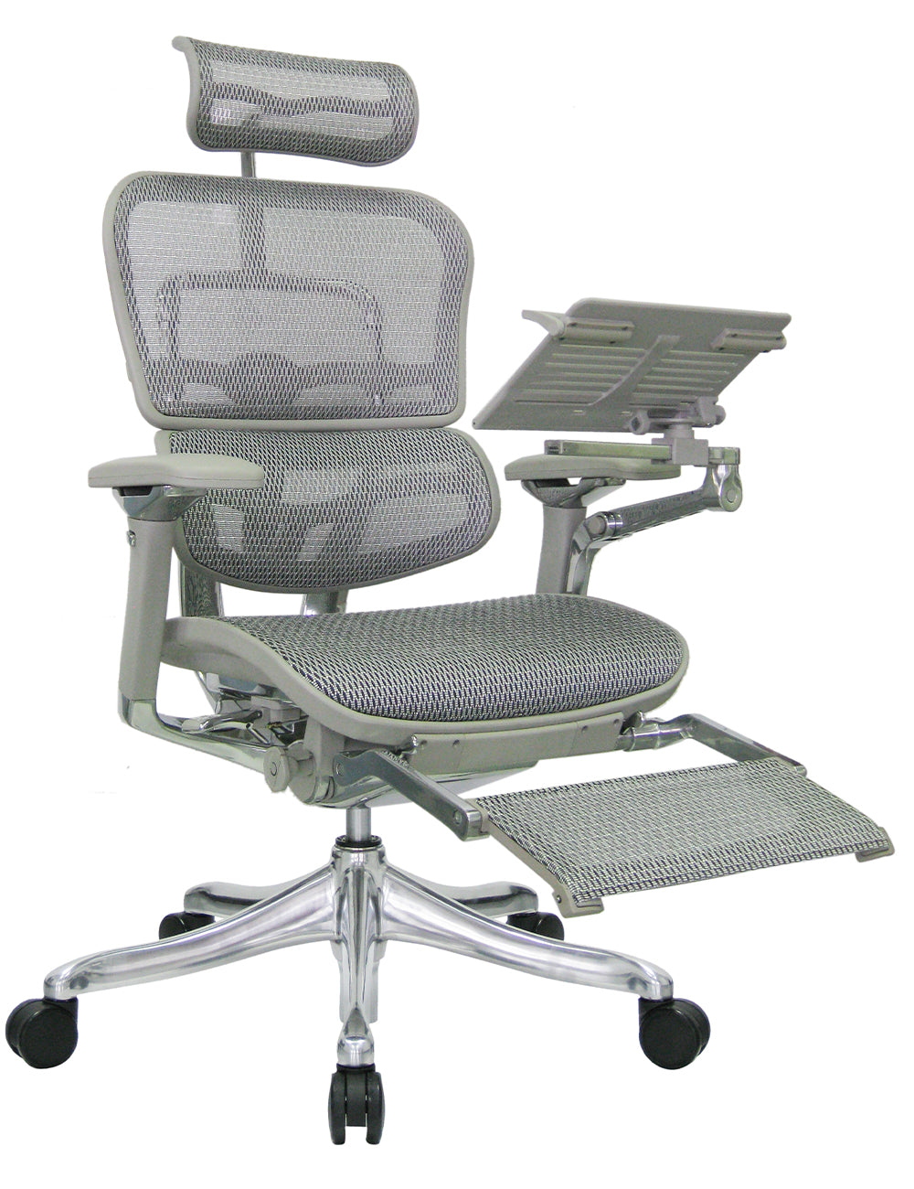 Vincent Pro High Back 5D Workstation Swivel Chair with Mesh Seat And Aluminum Base - Grey