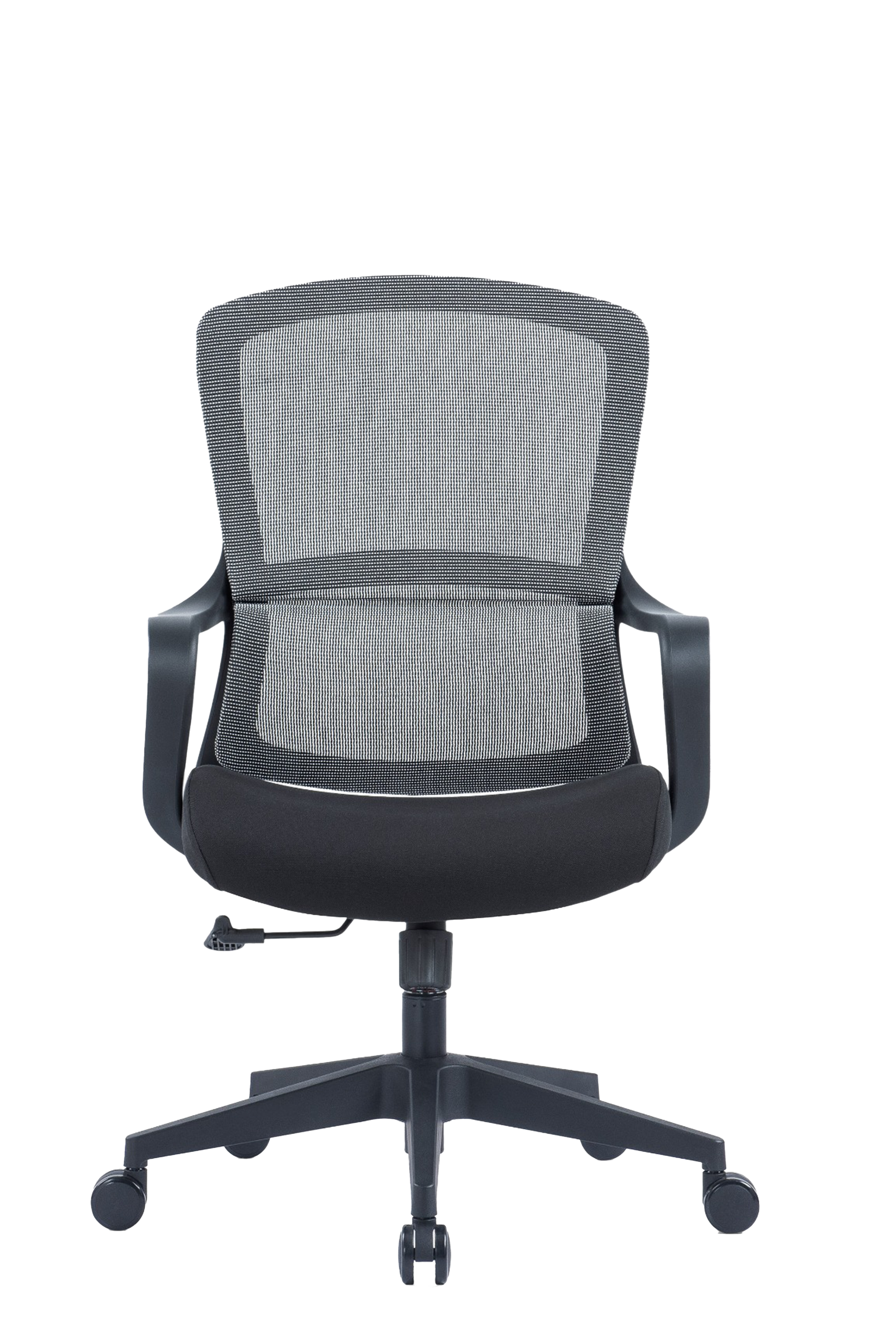 Leo Mid Back Ergonomic Office Chair With Cushion Seat And Nylon Base - Black
