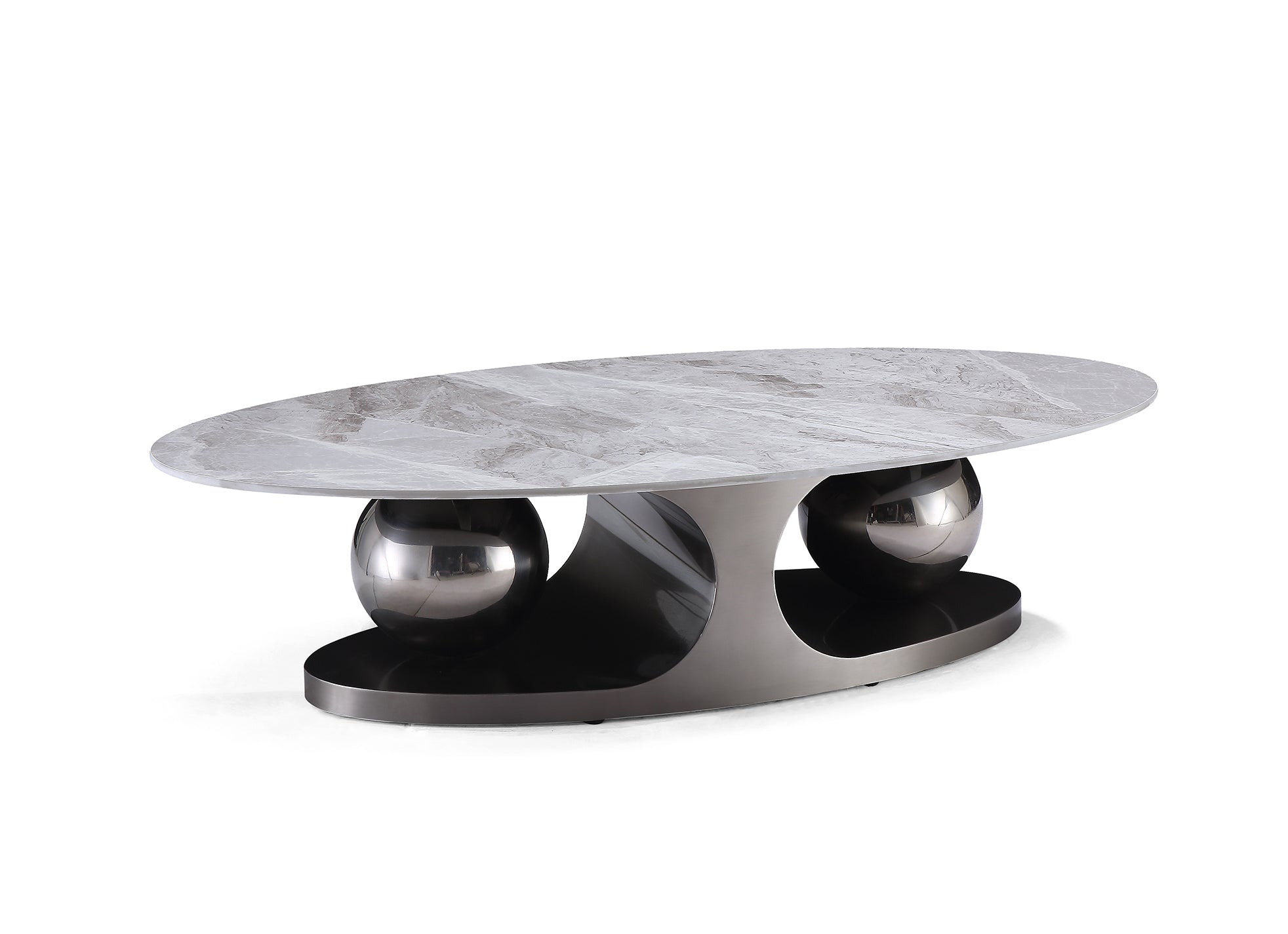 Liberty Center Table With Marble Top And Metal Base