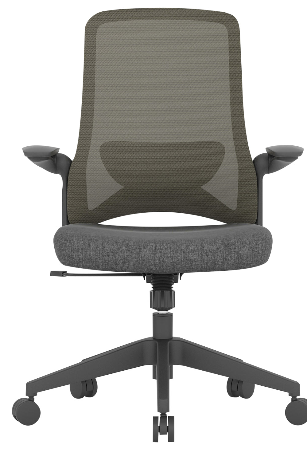 Akira Armrest Workstation Chair with Nylon Base - Black