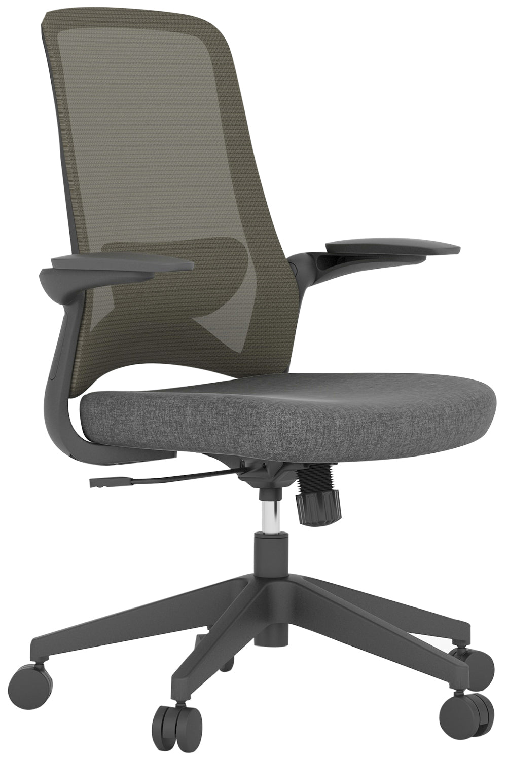 Akira Armrest Workstation Chair with Nylon Base - Black