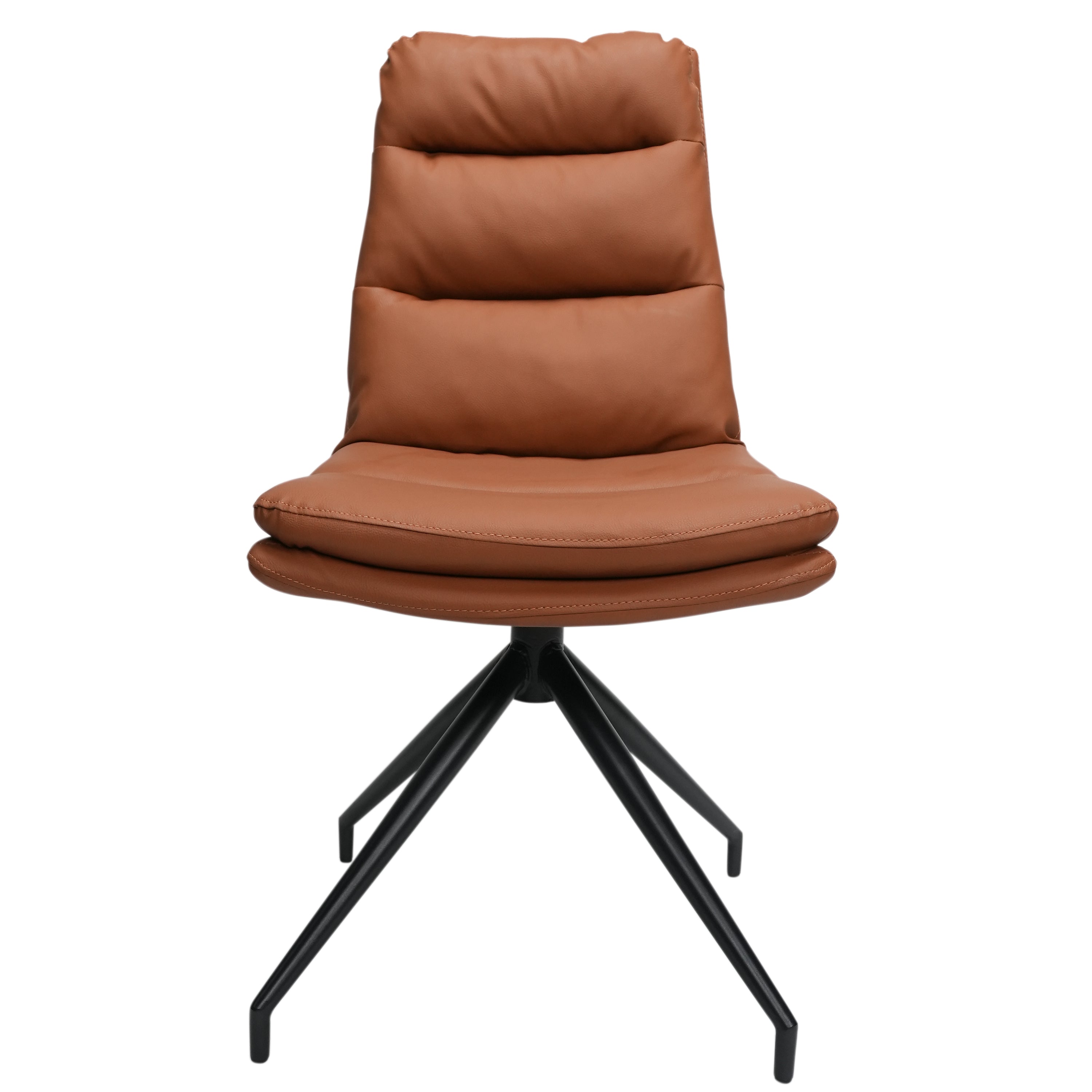 Luxe Revolving Chair With Metal Base - Brown