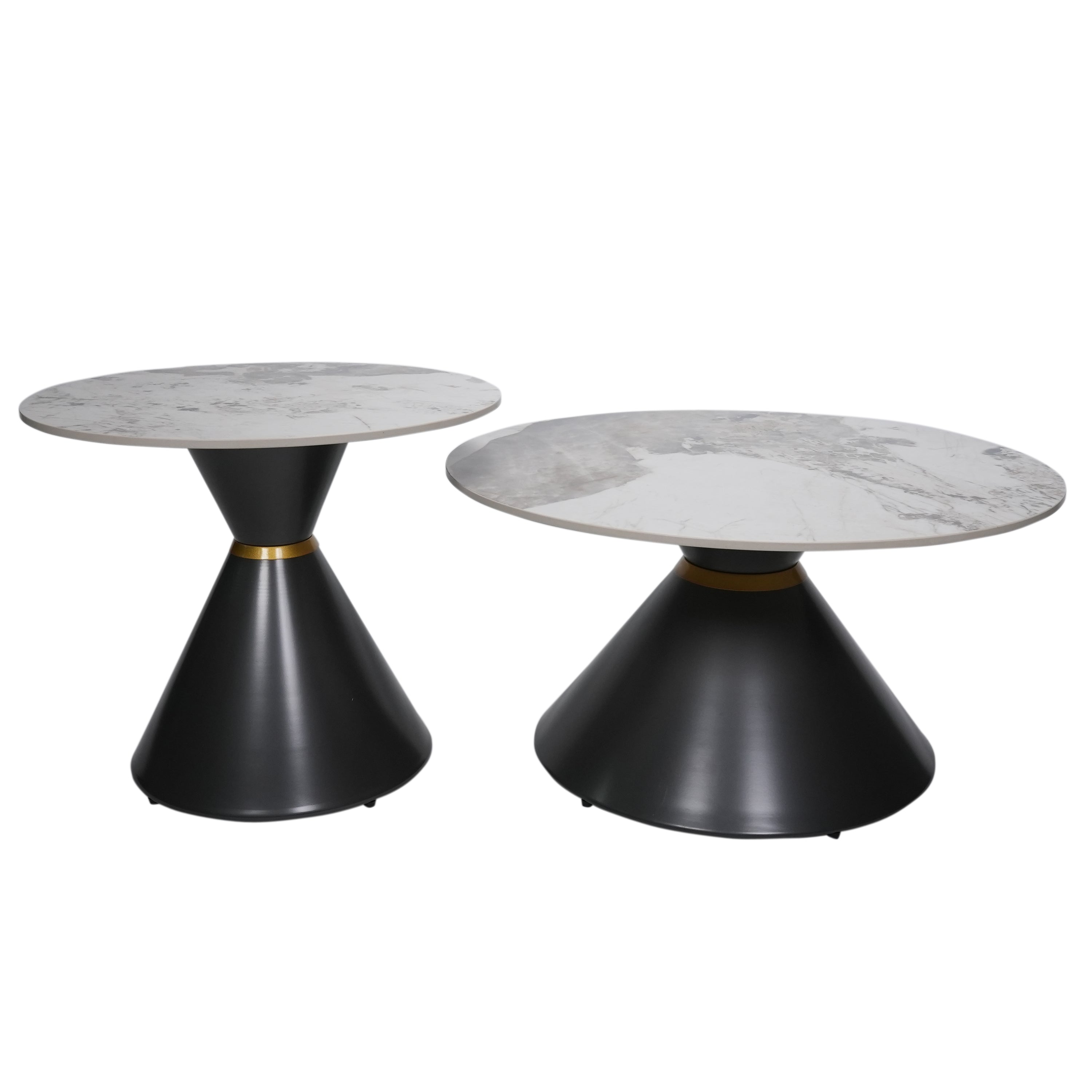 Saigon center Table With Marble Top And Iron + Metal Base