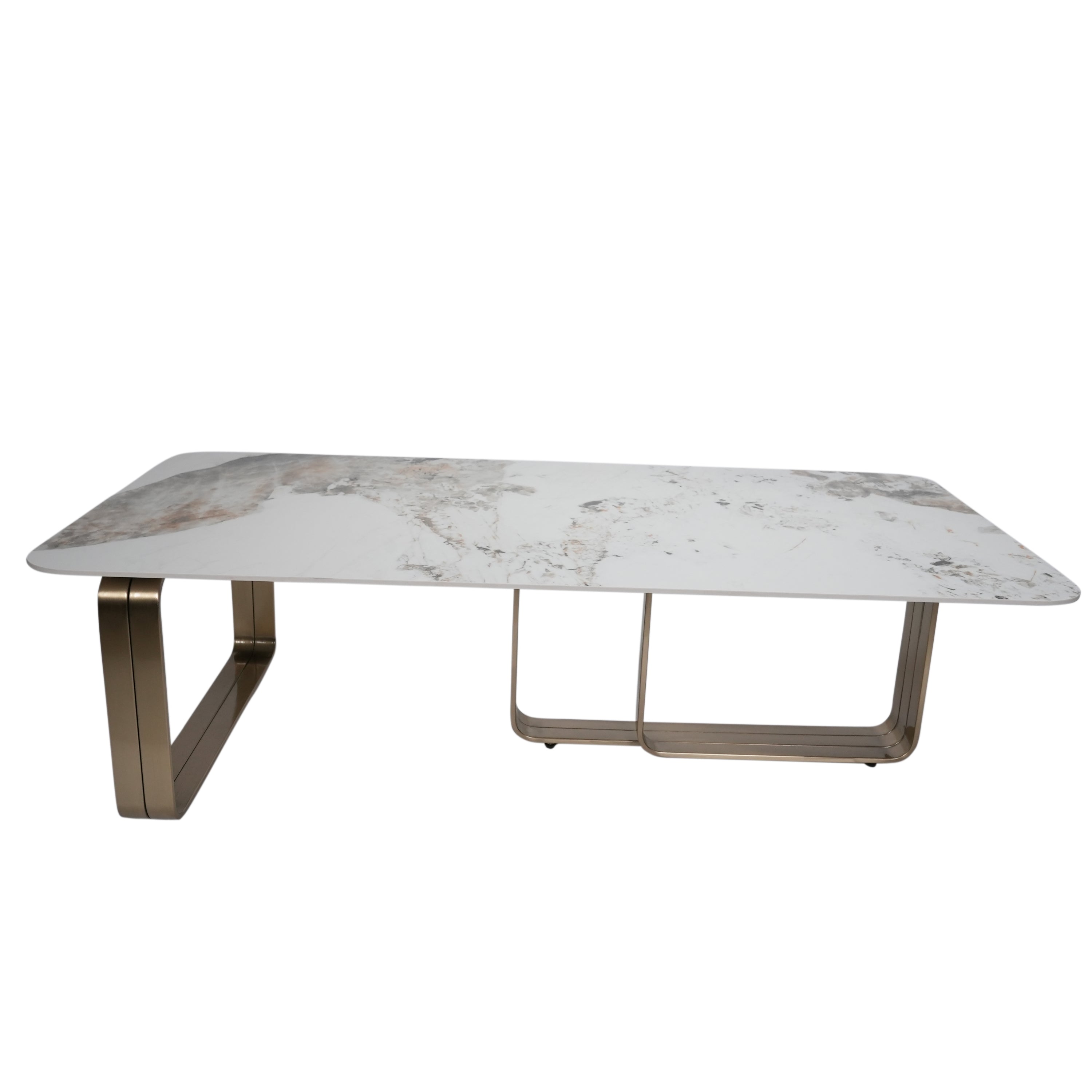 Norton Center Table With Marble Top And Stainless Steel Base