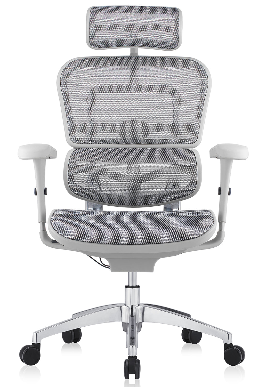 Maxwell Premium Executive Office High Back chair Mesh Seat with 5D Armrest and Aluminum Base - Grey