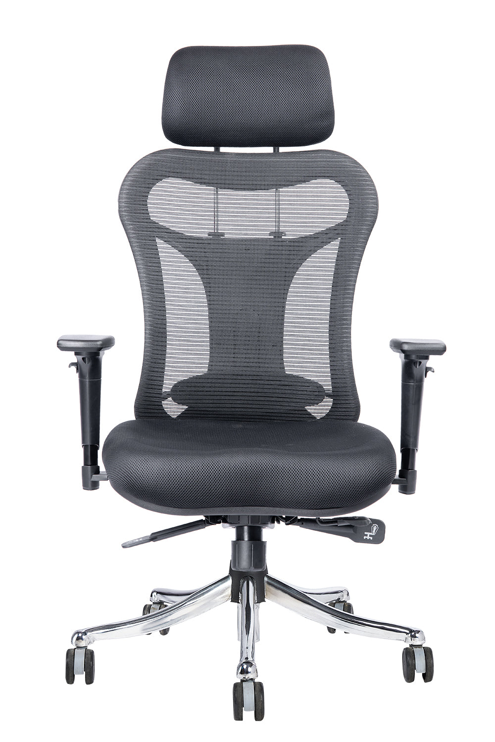 Oscar High Back Chrome Base Executive Chair With Cushion Seat And 3D Armrest - Black