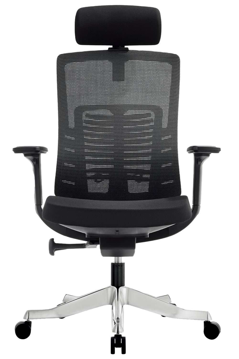 Apollo High Back 3D Workstation Swivel Chair with Cushion Seat And Aluminum die cast Base - Black