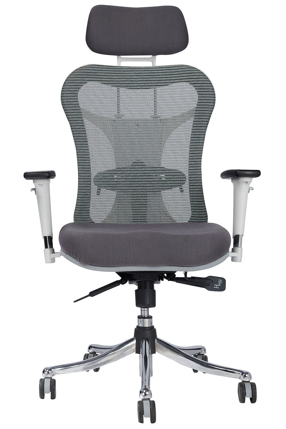 Oscar High Back Chrome Base Executive Chair With Cushion Seat And 3D Armrest - Grey