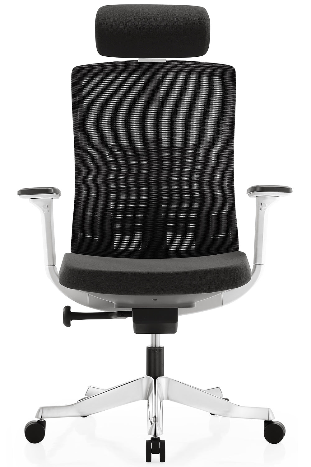Apollo High Back 3D Workstation Swivel Chair with Cushion Seat And Aluminum die cast Base - White