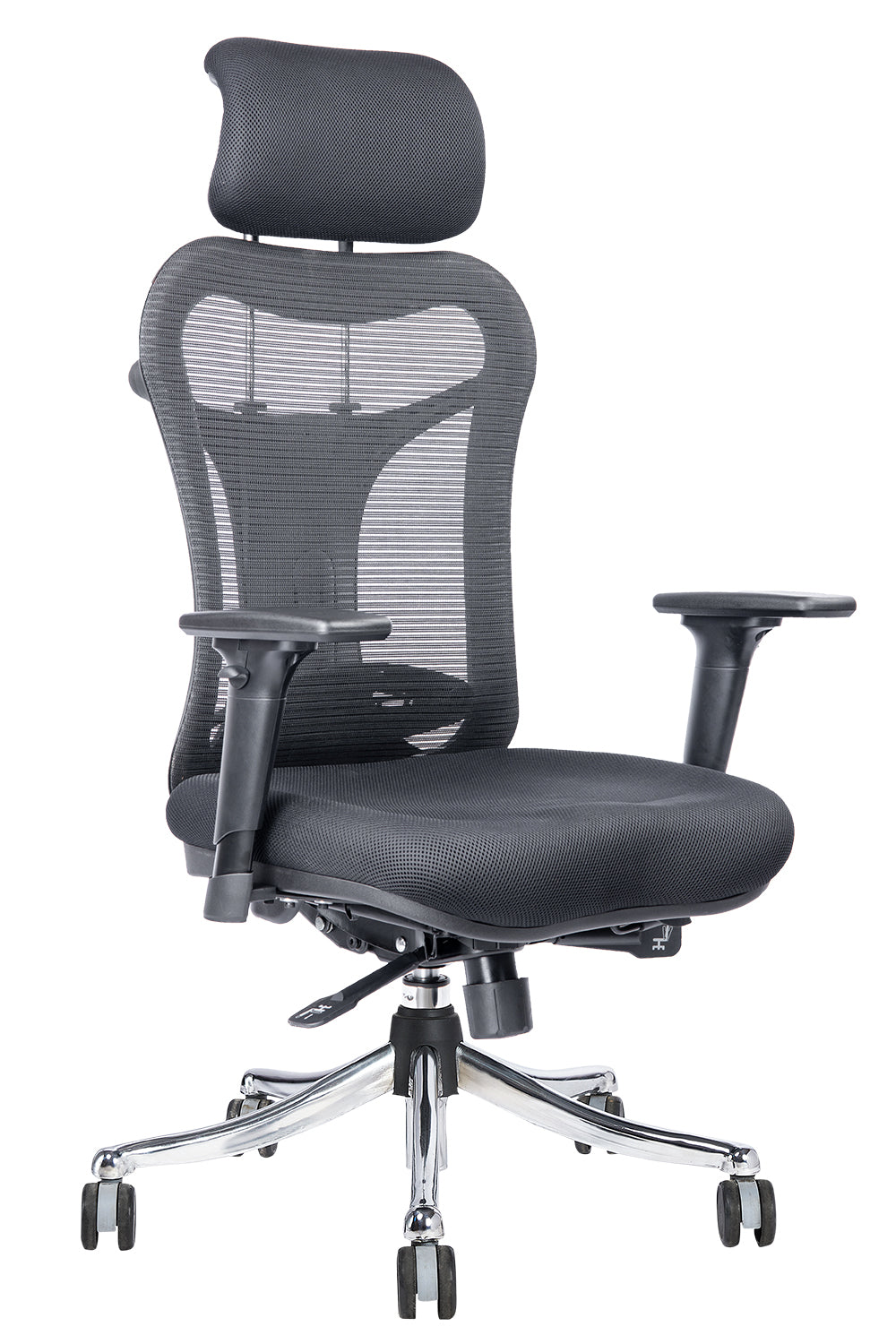 Oscar High Back Chrome Base Executive Chair With Cushion Seat And 3D Armrest  - Black