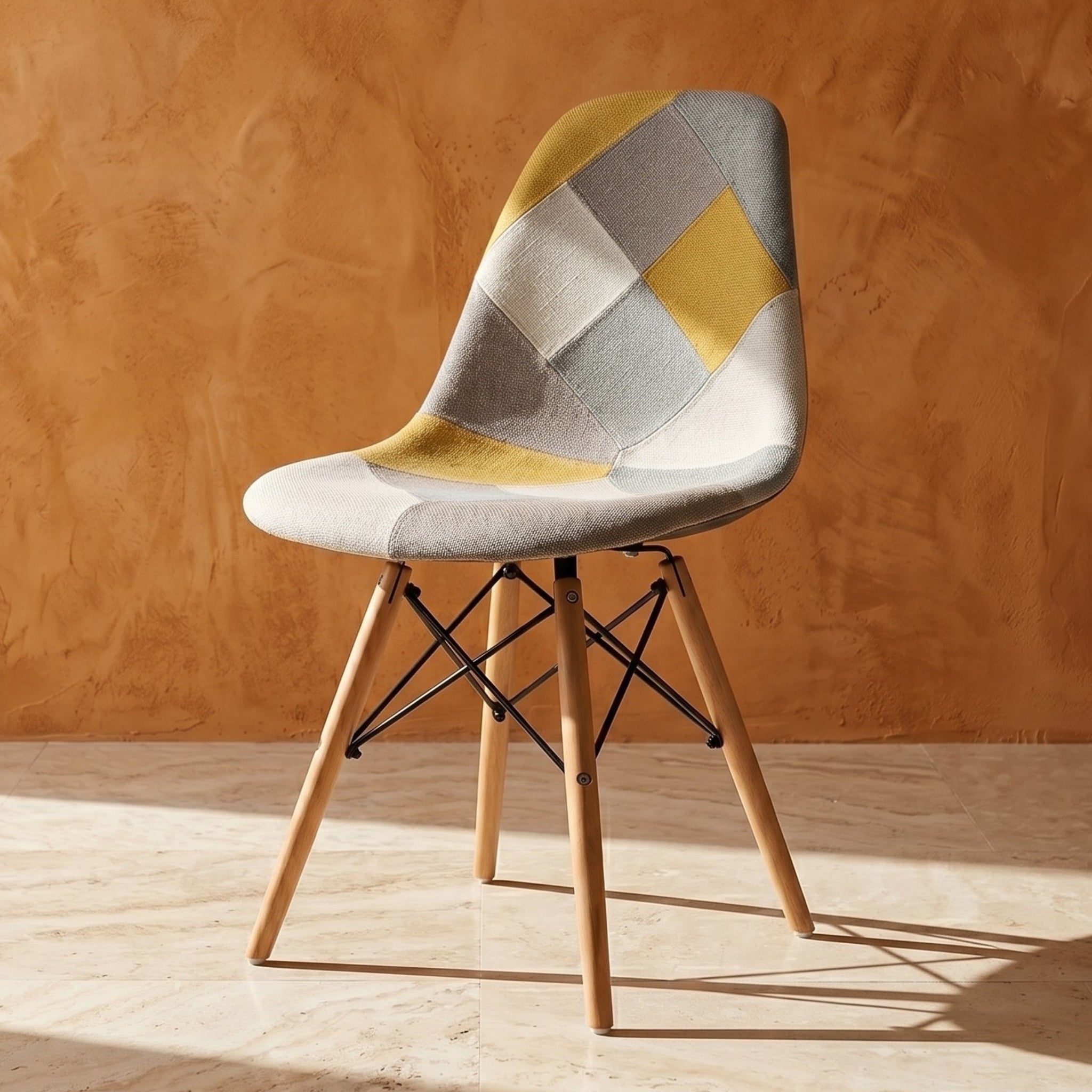 Eames Replica Patchwork Chair - Yellow