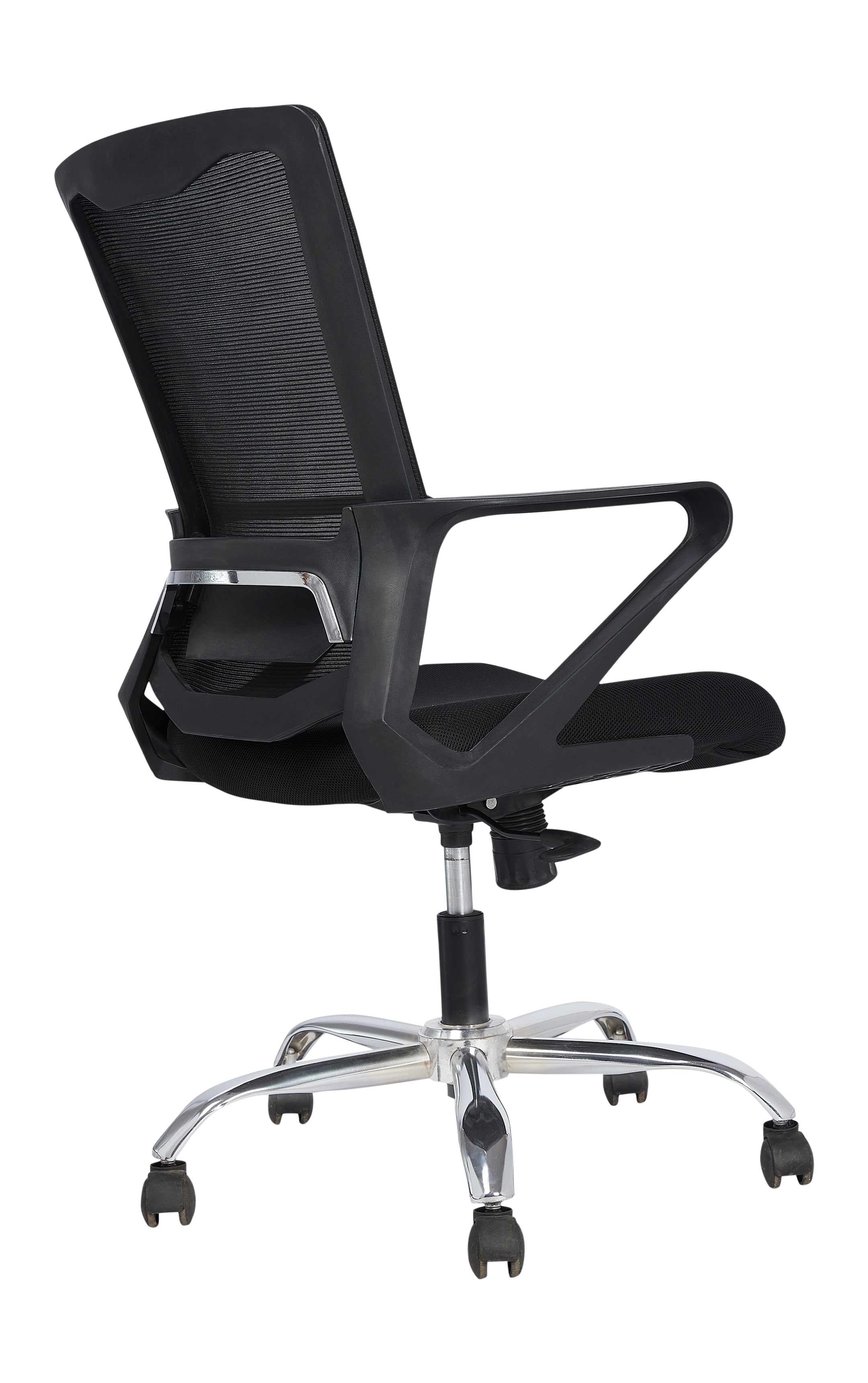 Rico Mid Back Ergonomic Office Chair With Cushion Seat And Chrome Base - Black