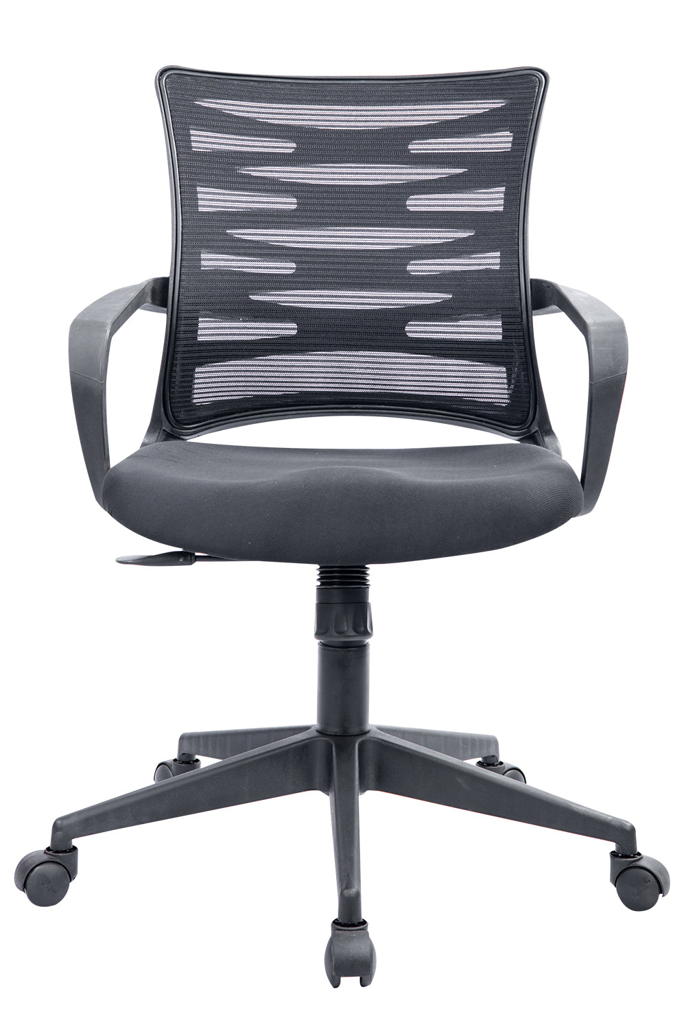 Boris Mid Back Ergonomic Office Chair With Mesh And Chrome Base- Black