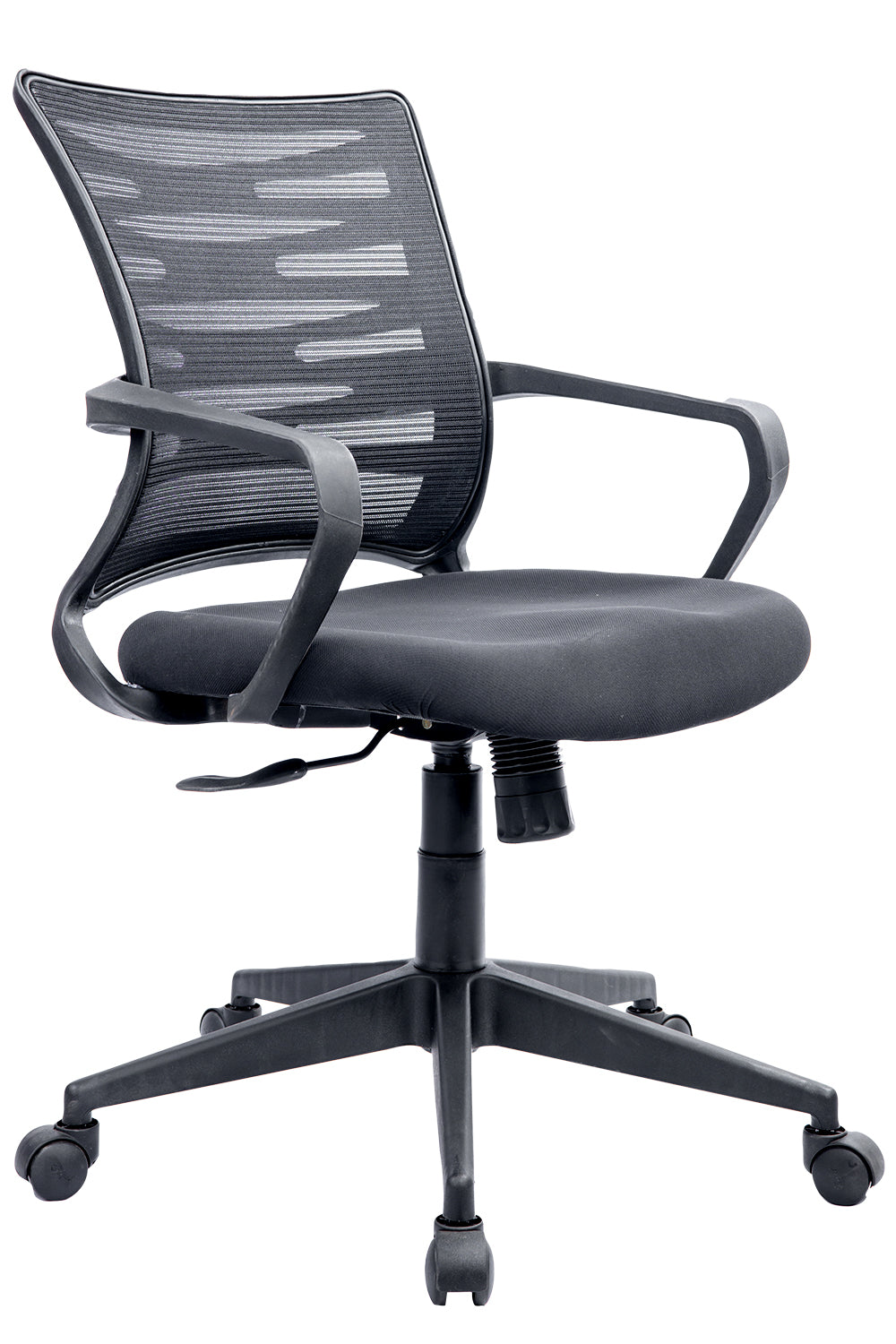 Boris Mid Back Ergonomic Office Chair With Mesh And Chrome Base- Black