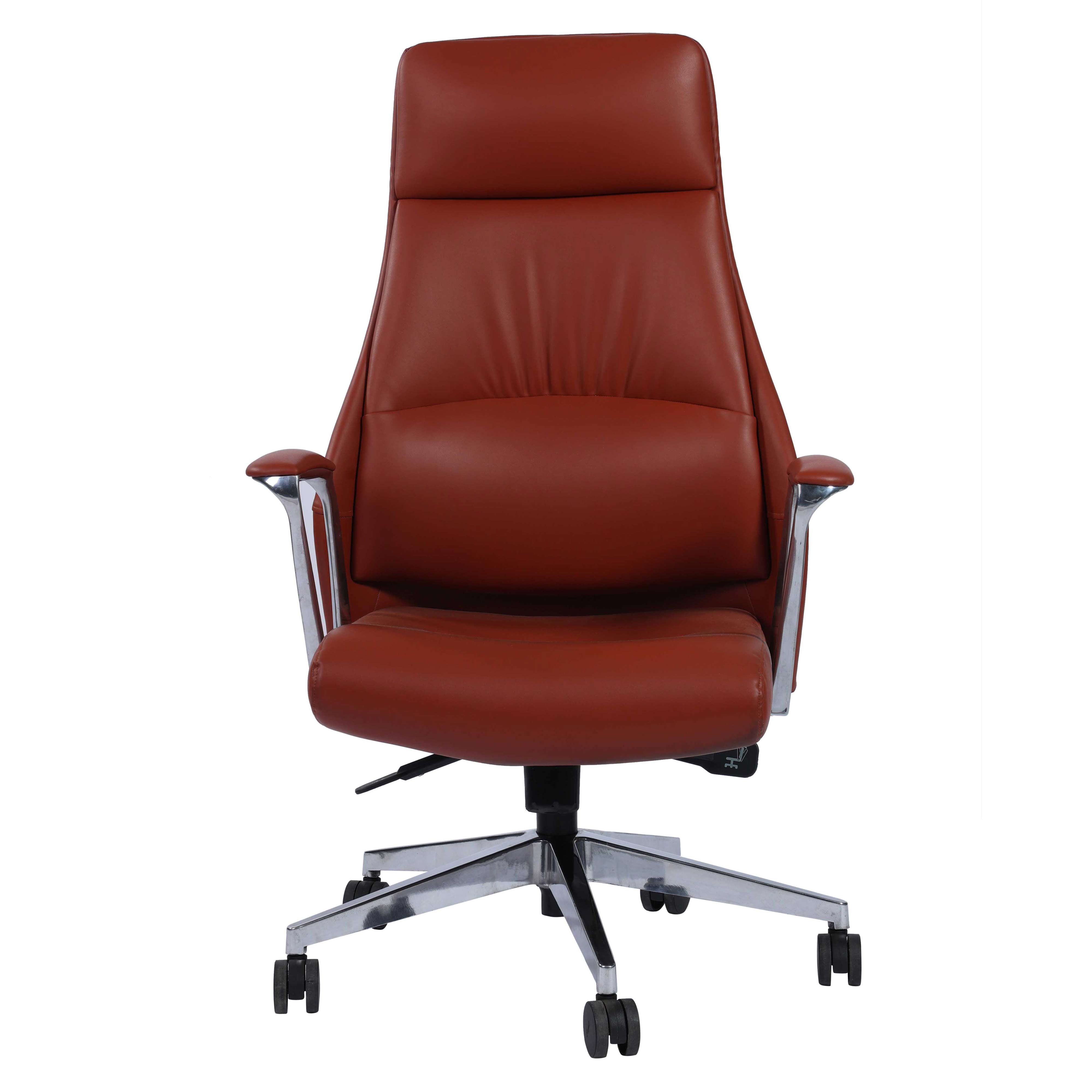 Augusto Executive Boss Chair PVC Leather Upholstered with Aluminium Base - Red