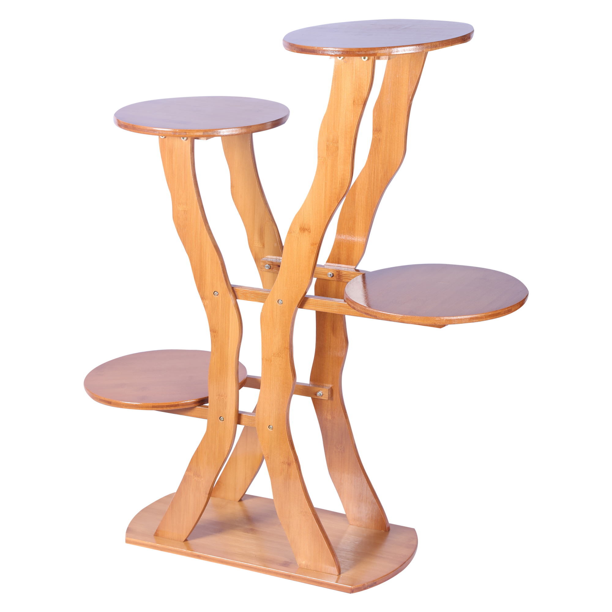 4-Tier Display Unit Rack - Brown FLOWER RACK urbancart.in