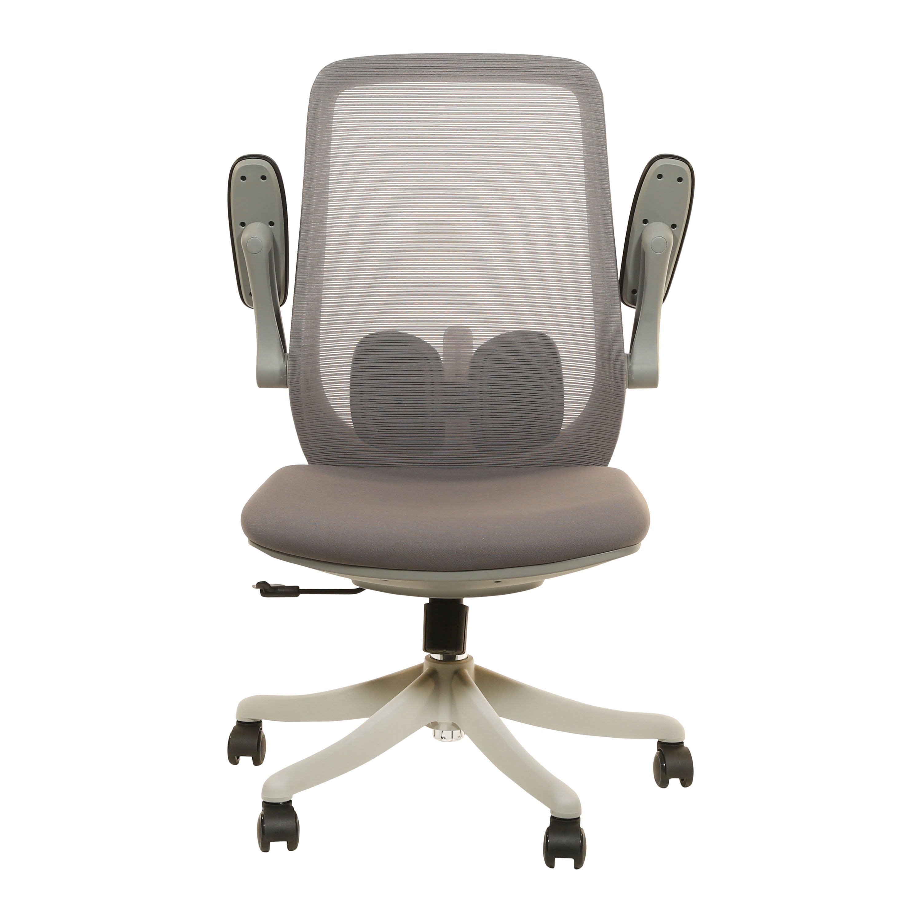 Madison Mid Back 2D Workstation Swivel Chair with Nylon Base - Grey