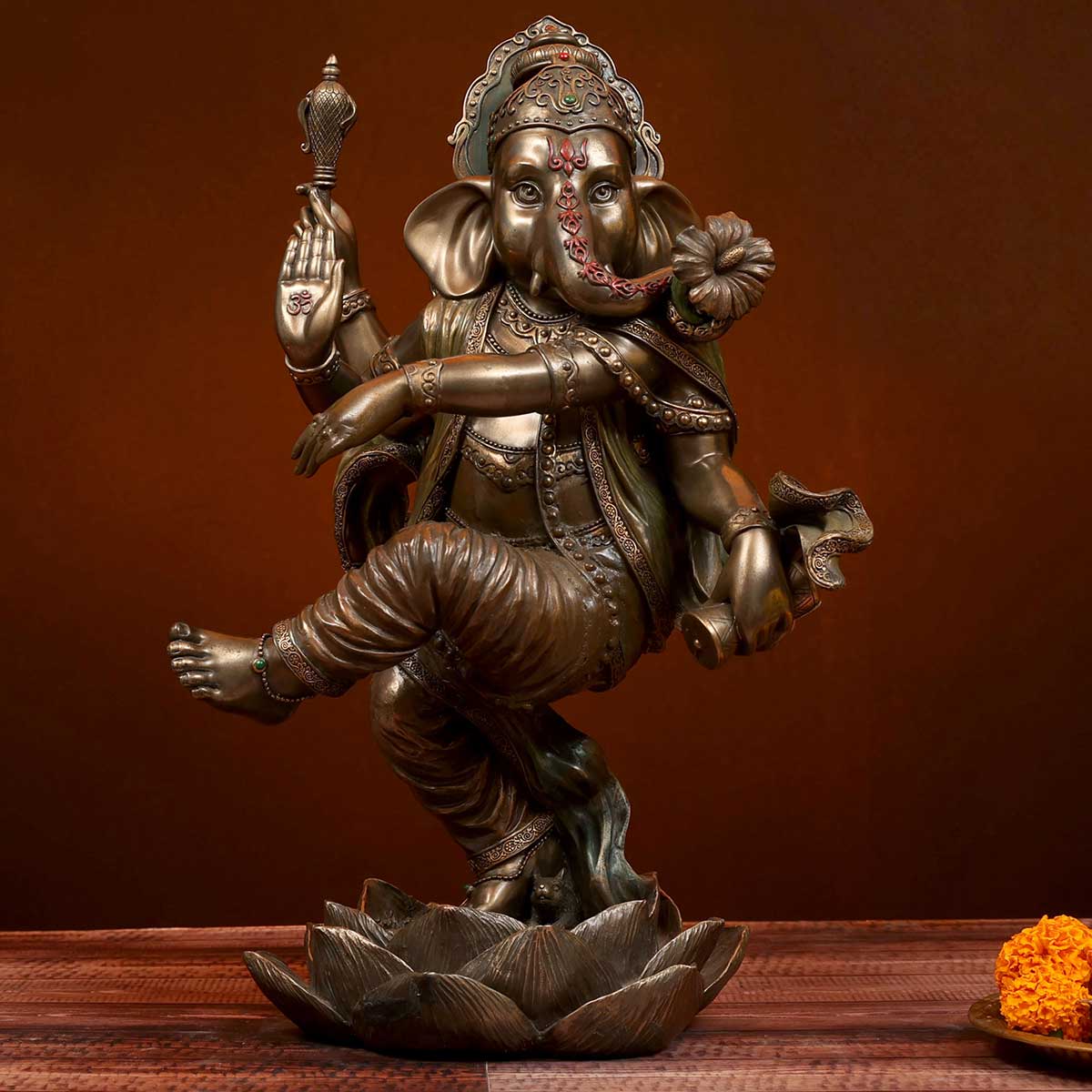 Lord Ganesha Nataraja pose idol made of Bonze Composite - 13 x 11 x 17.5 Inch, 3.9 Kg