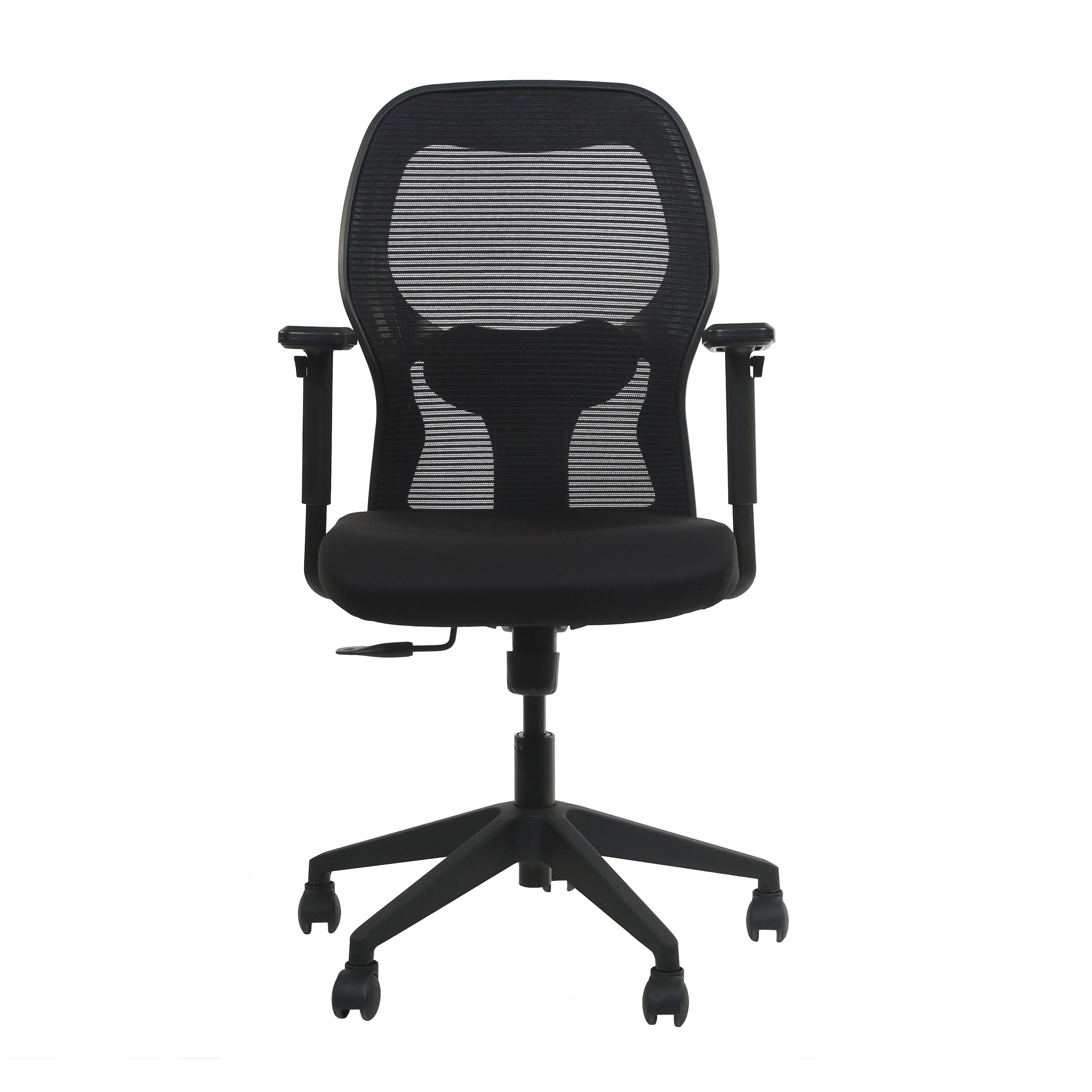 Kingston Armrest Office Workstation Chair with Nylon Base - Black