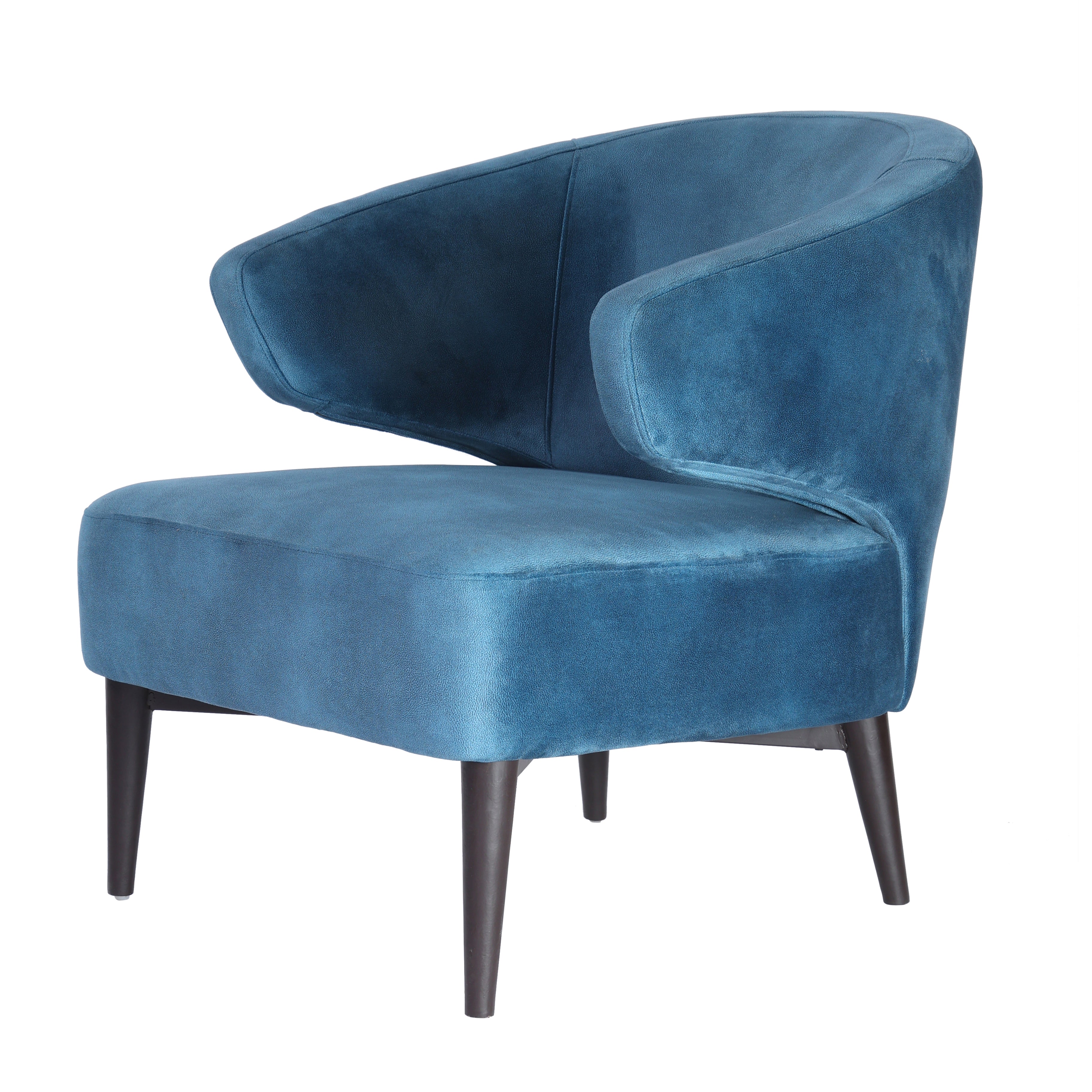 Roma Velvet Upholstered Lounge Chair - Blue Chair urbancart