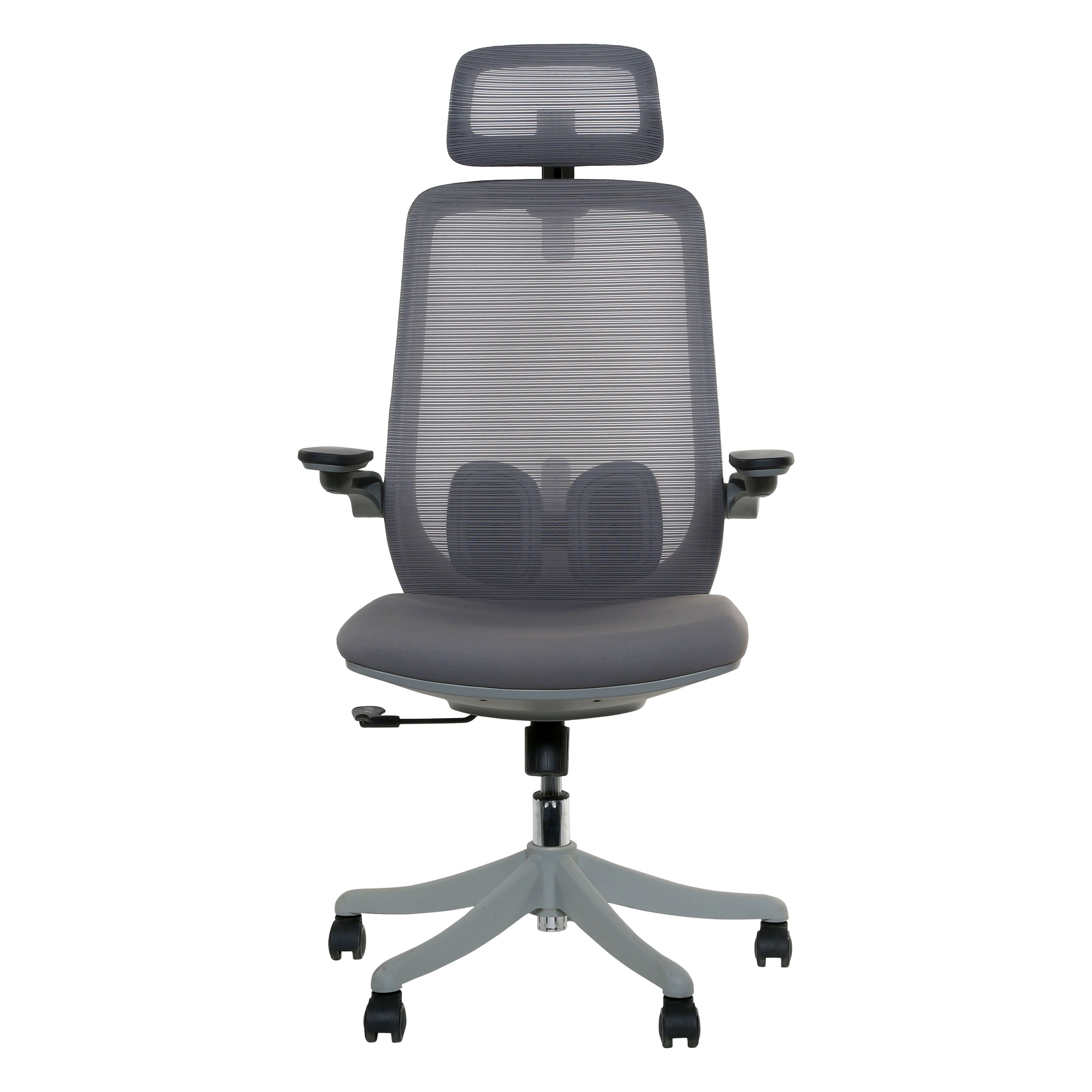 Madison High Back 2D Executive Chair with Nylon Base - Grey