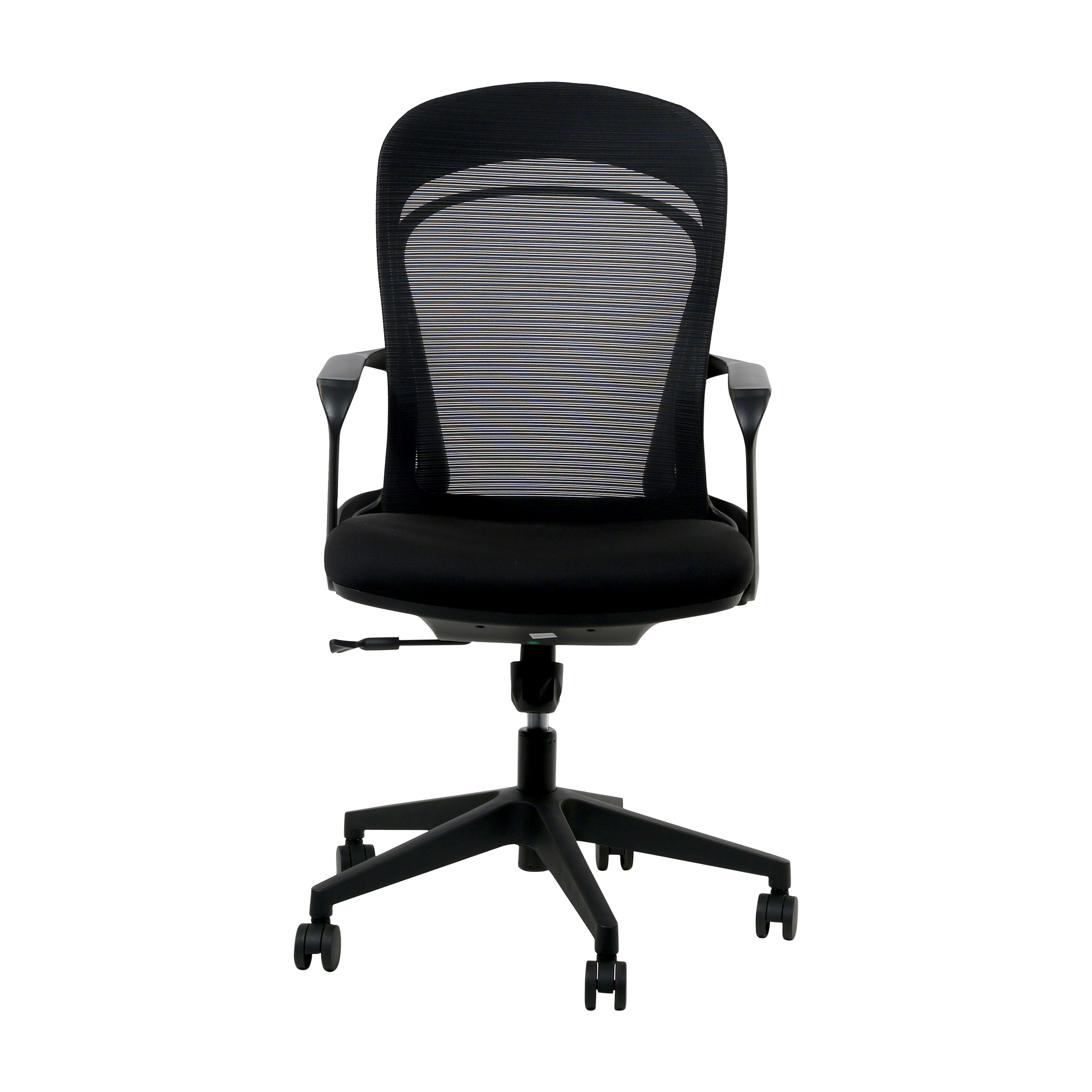 Emilio Armrest Workstation Chair with Nylon Base - Black