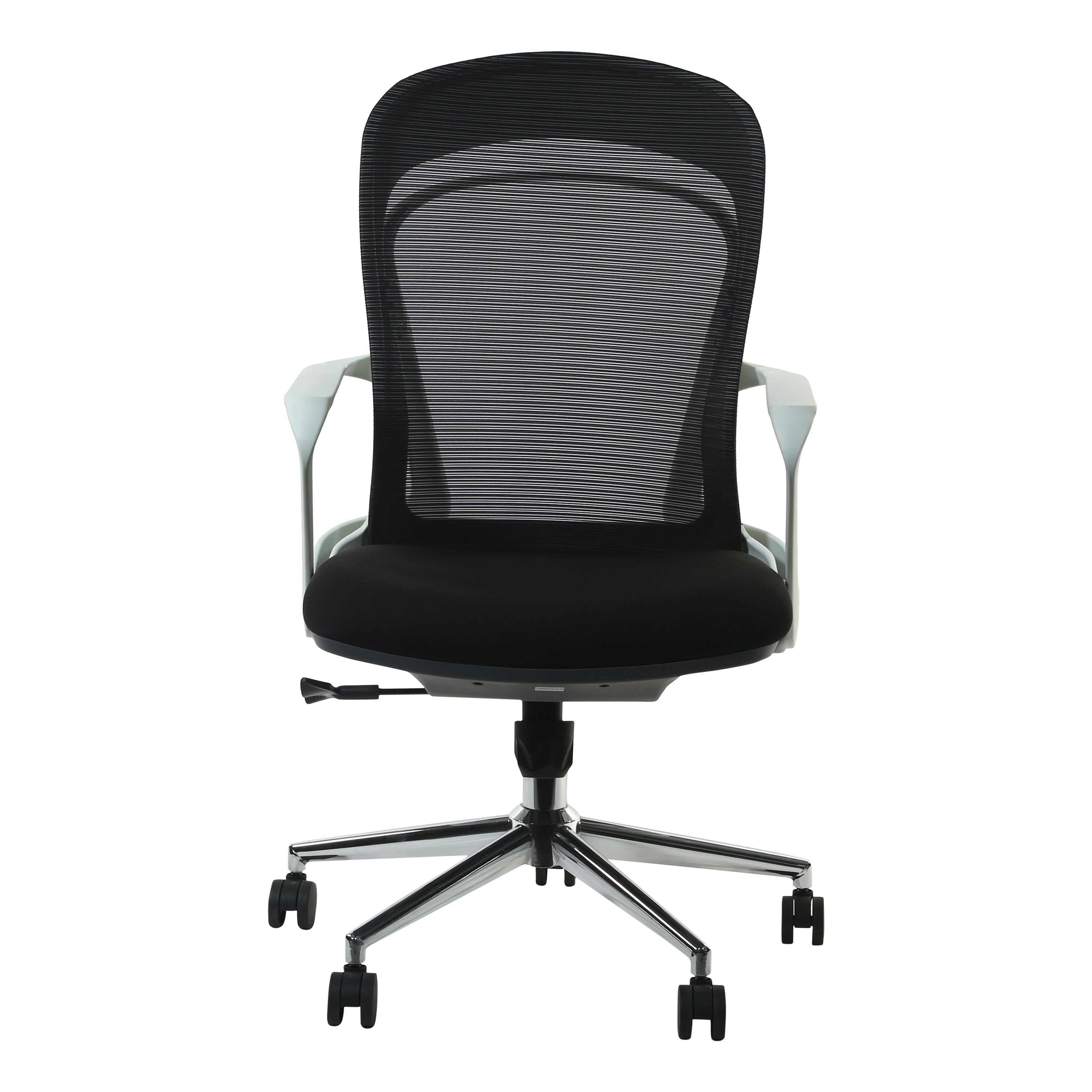 Emilio Armrest Workstation Chair with Aluminium Base - White