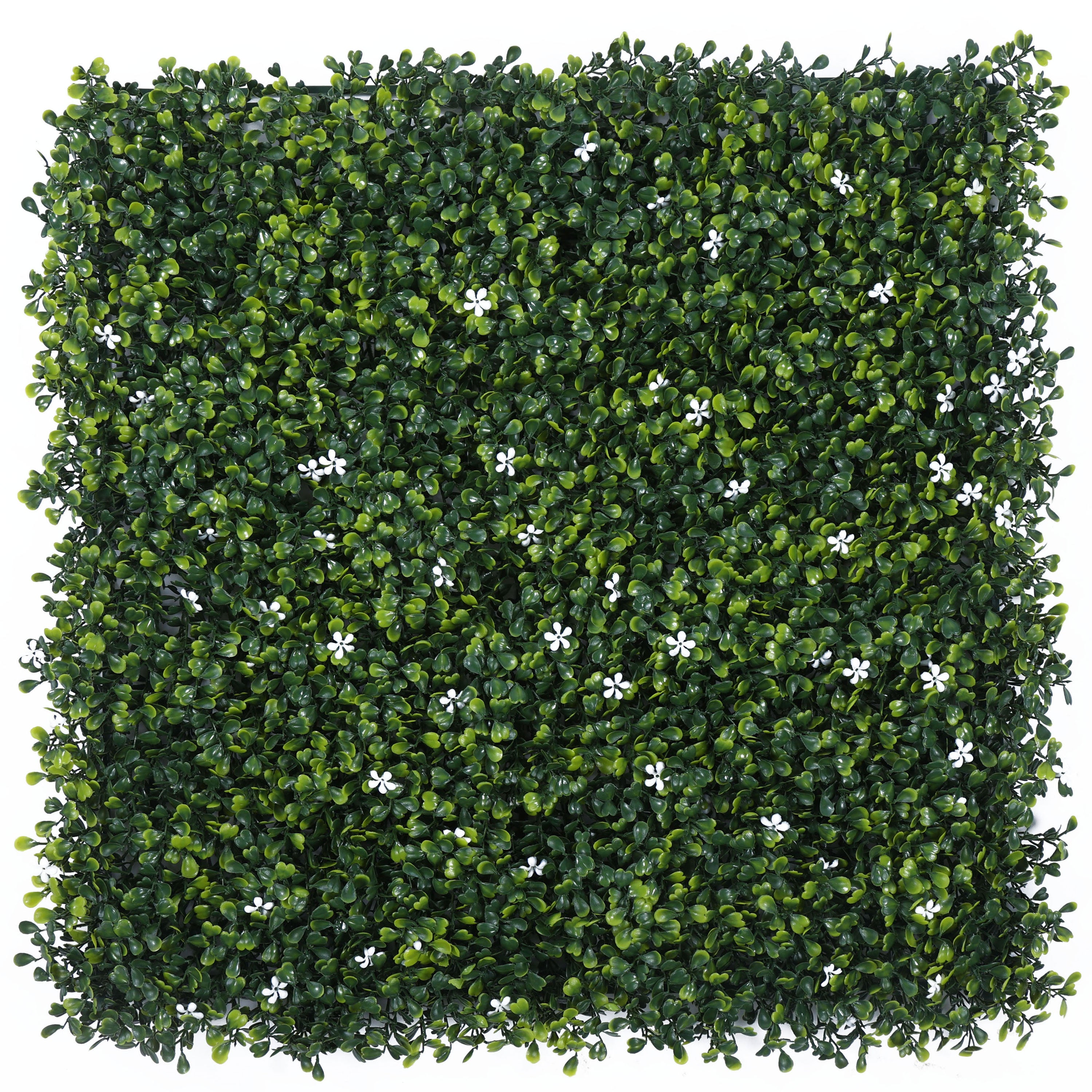 Blossom White Flowers Small Lush Green Leaves Artificial Vertical Garden tile