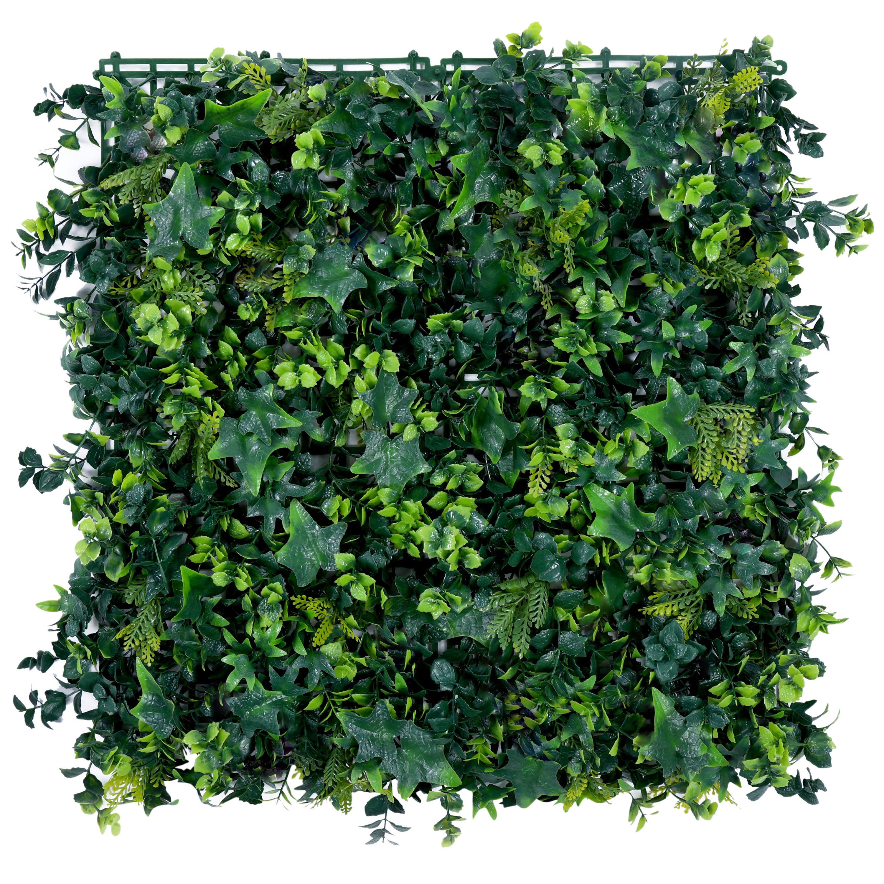 Multi shade Green Leaves Artificial Vertical Garden Wall Tile (Size: 50cm x 50cm, Pack of 1)