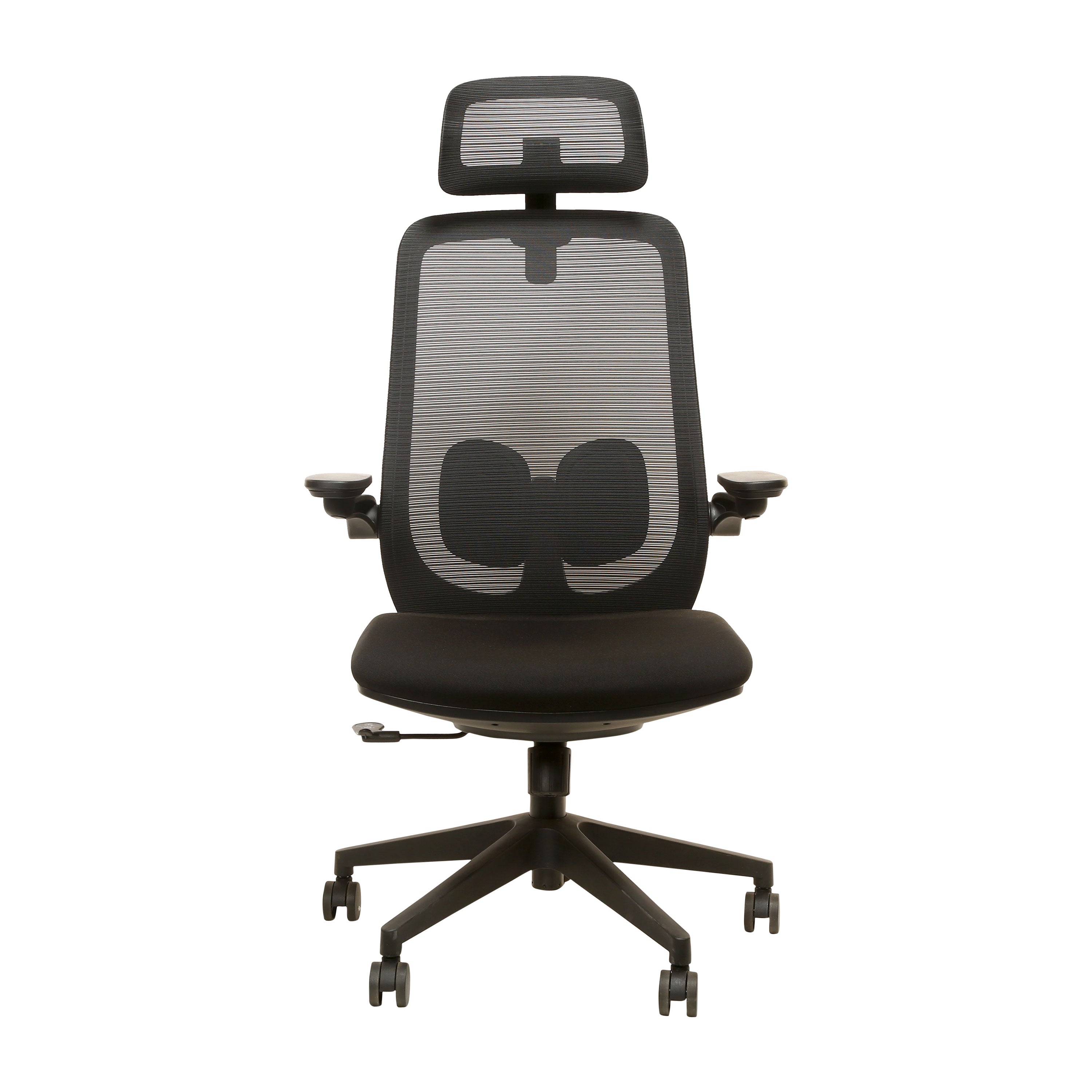 Madison High Back 2D Workstation Swivel Chair with Nylon Base - Black