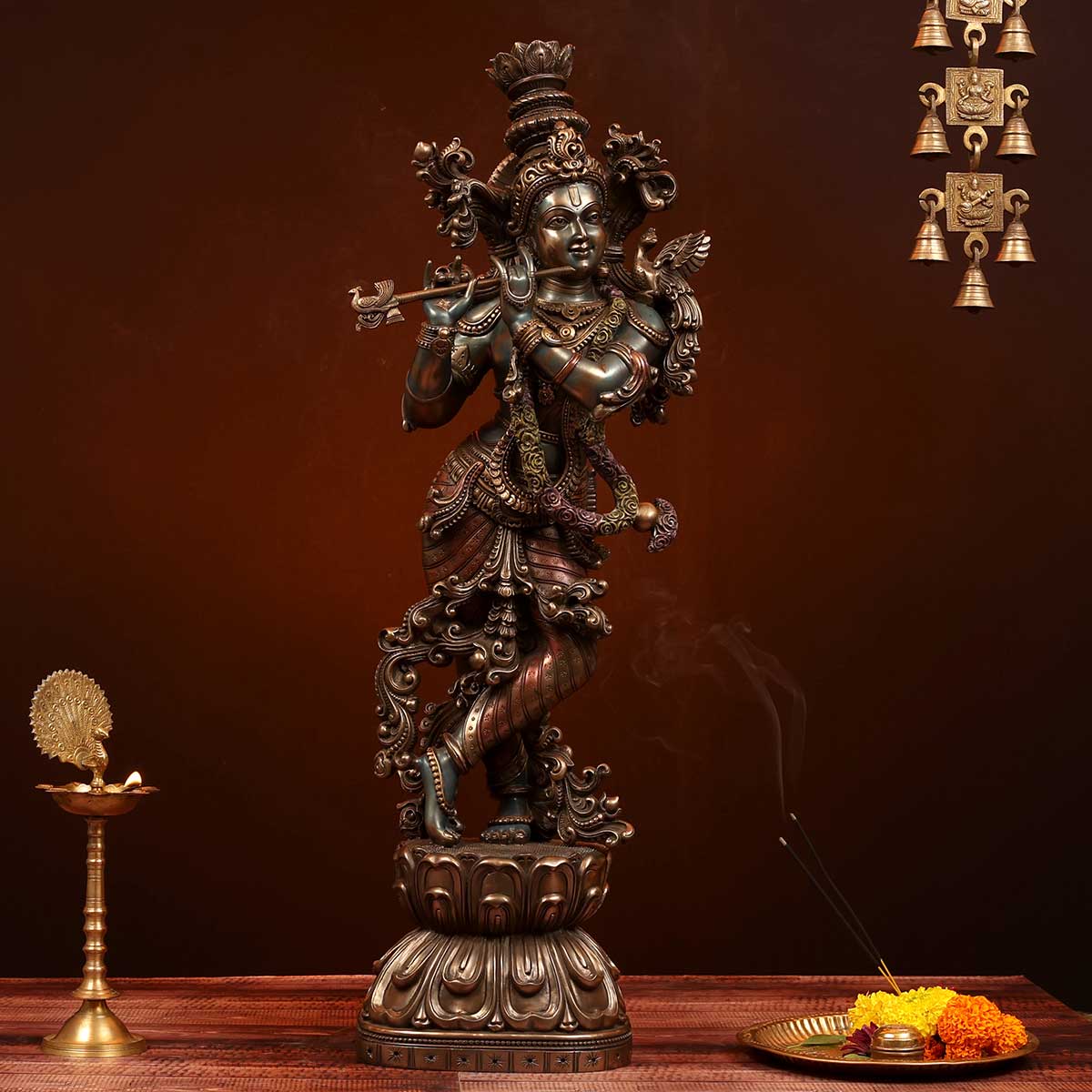 Lord Krishna Big Standing Statue - 7.5 x 5.5 x 30 Inch, 7.5 Kg