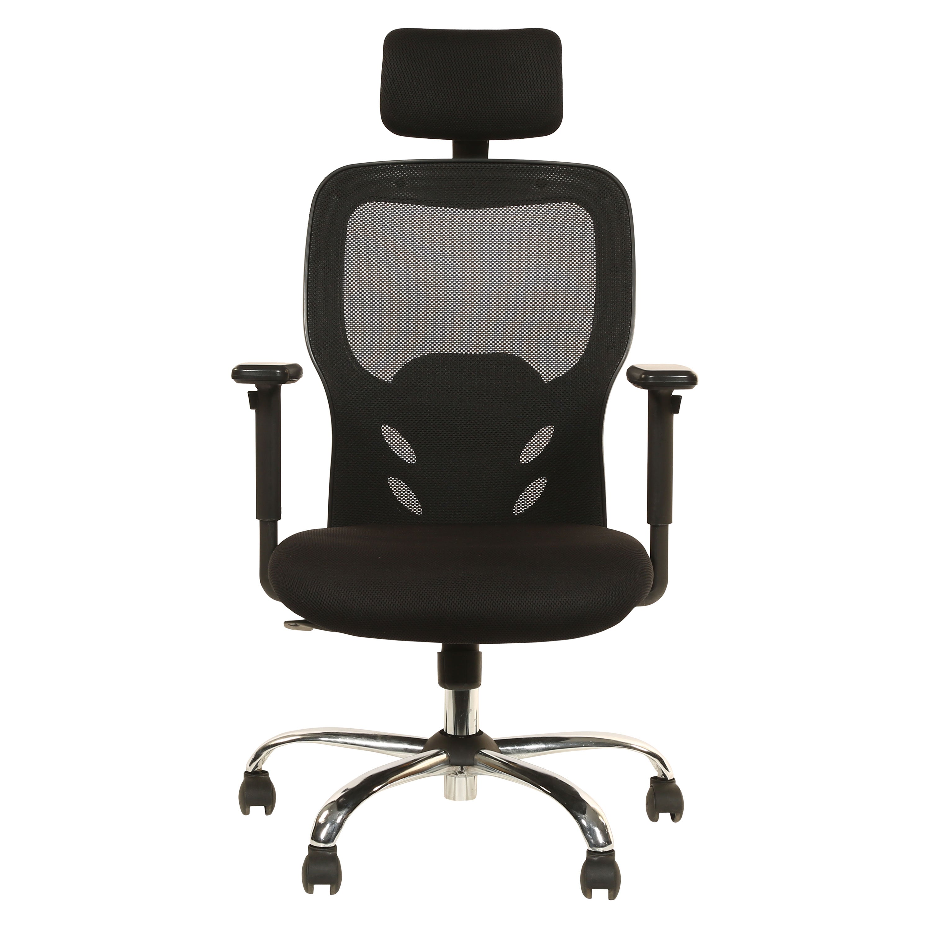 David High Back Work Station Office Chair with Chrome Base -Black